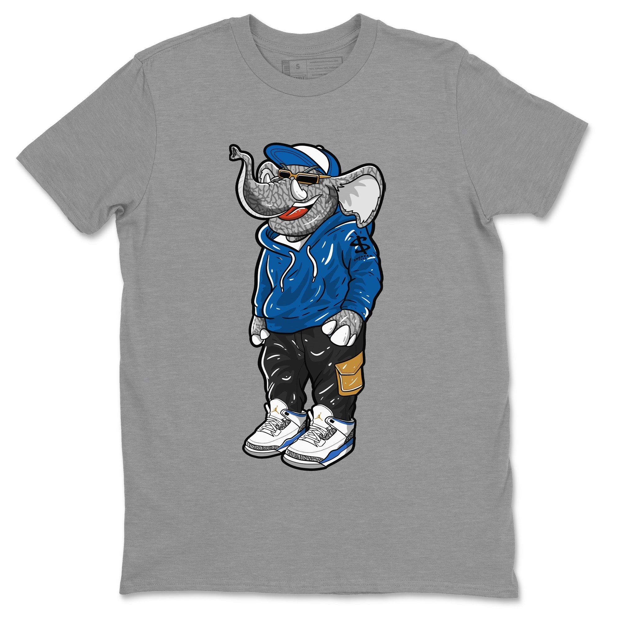 Air Jordan 3 Wizards Sneaker Match Tees Sneakerhead Elephant Streetwear Sneaker Shirt Air Jordan 3 Retro Wizards Sneaker Release Tees Unisex Shirts Heather Grey 2