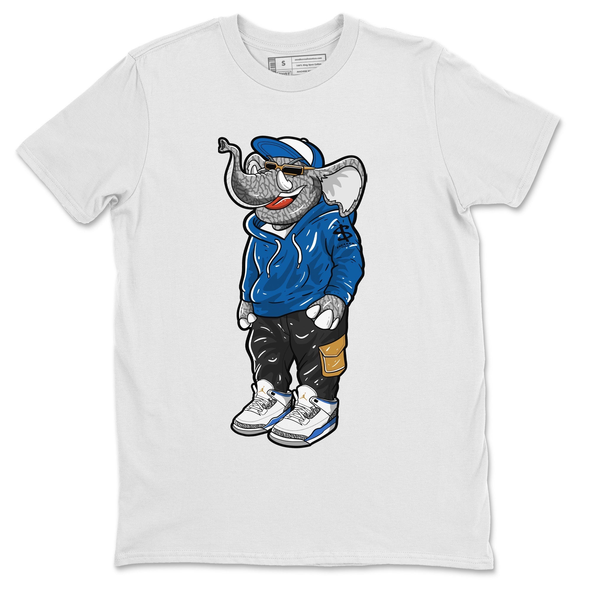 Air Jordan 3 Wizards Sneaker Match Tees Sneakerhead Elephant Streetwear Sneaker Shirt Air Jordan 3 Retro Wizards Sneaker Release Tees Unisex Shirts White 2