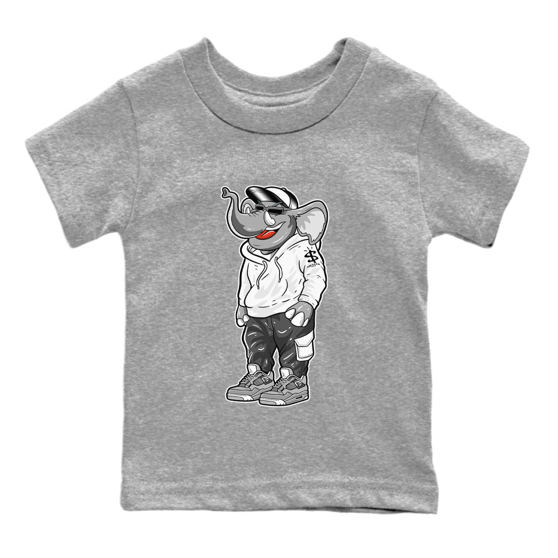 Air Jordan 4 Retro Frozen Moments shirt to match jordans Sneakerhead Elephant Streetwear Sneaker Shirt AJ4 Frozen Moments Drip Gear Zone Sneaker Matching Clothing Baby Toddler Heather Grey 2 T-Shirt
