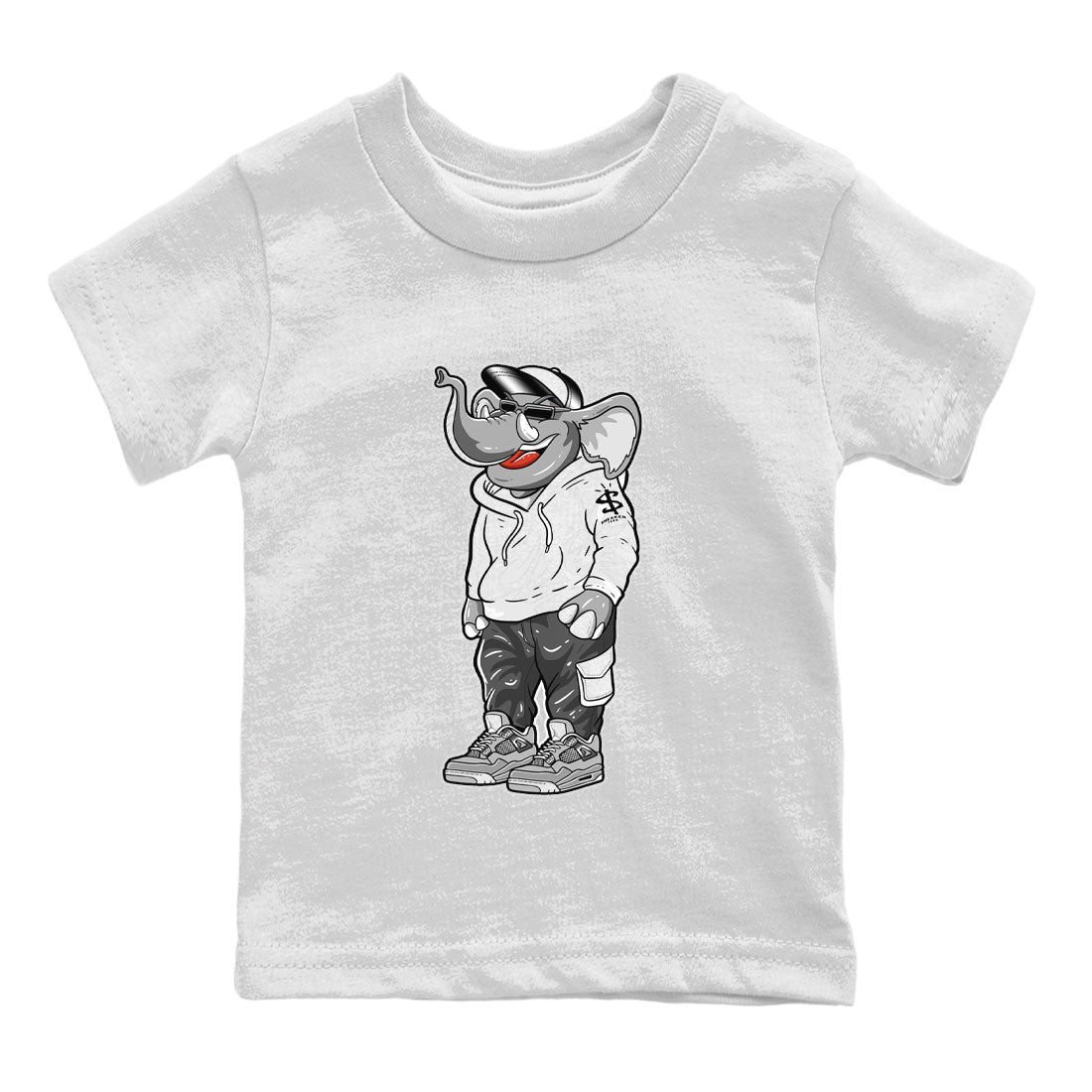 Air Jordan 4 Retro Frozen Moments shirt to match jordans Sneakerhead Elephant Streetwear Sneaker Shirt AJ4 Frozen Moments Drip Gear Zone Sneaker Matching Clothing Baby Toddler White 2 T-Shirt