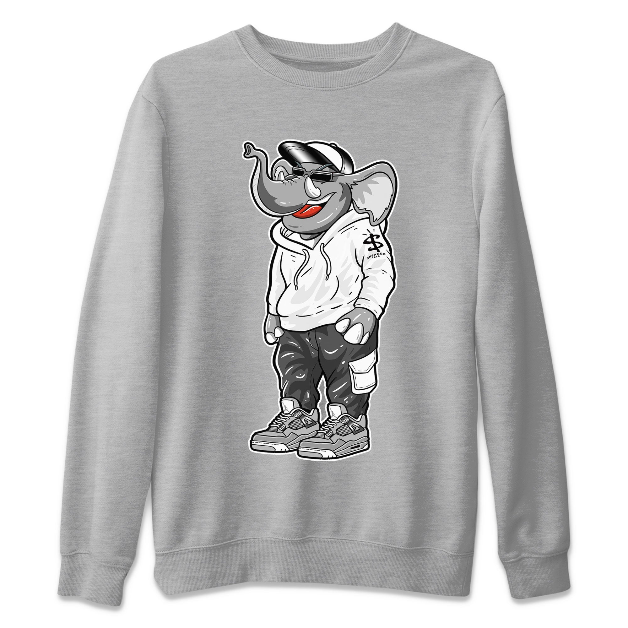 Air Jordan 4 Retro Frozen Moments shirt to match jordans Sneakerhead Elephant Streetwear Sneaker Shirt AJ4 Frozen Moments Drip Gear Zone Sneaker Matching Clothing Unisex Heather Grey 2 T-Shirt