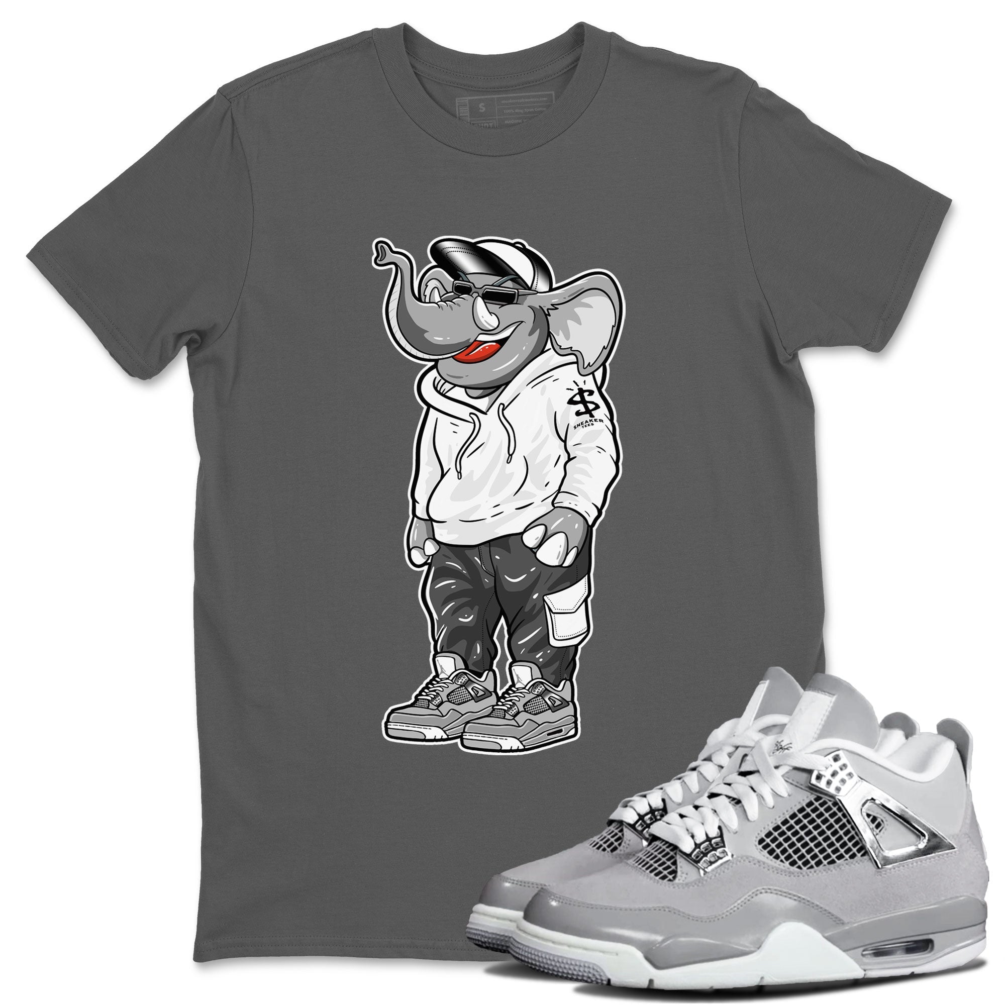 Air Jordan 4 Retro Frozen Moments shirt to match jordans Sneakerhead Elephant Streetwear Sneaker Shirt AJ4 Frozen Moments Drip Gear Zone Sneaker Matching Clothing Unisex Cool Grey 1 T-Shirt