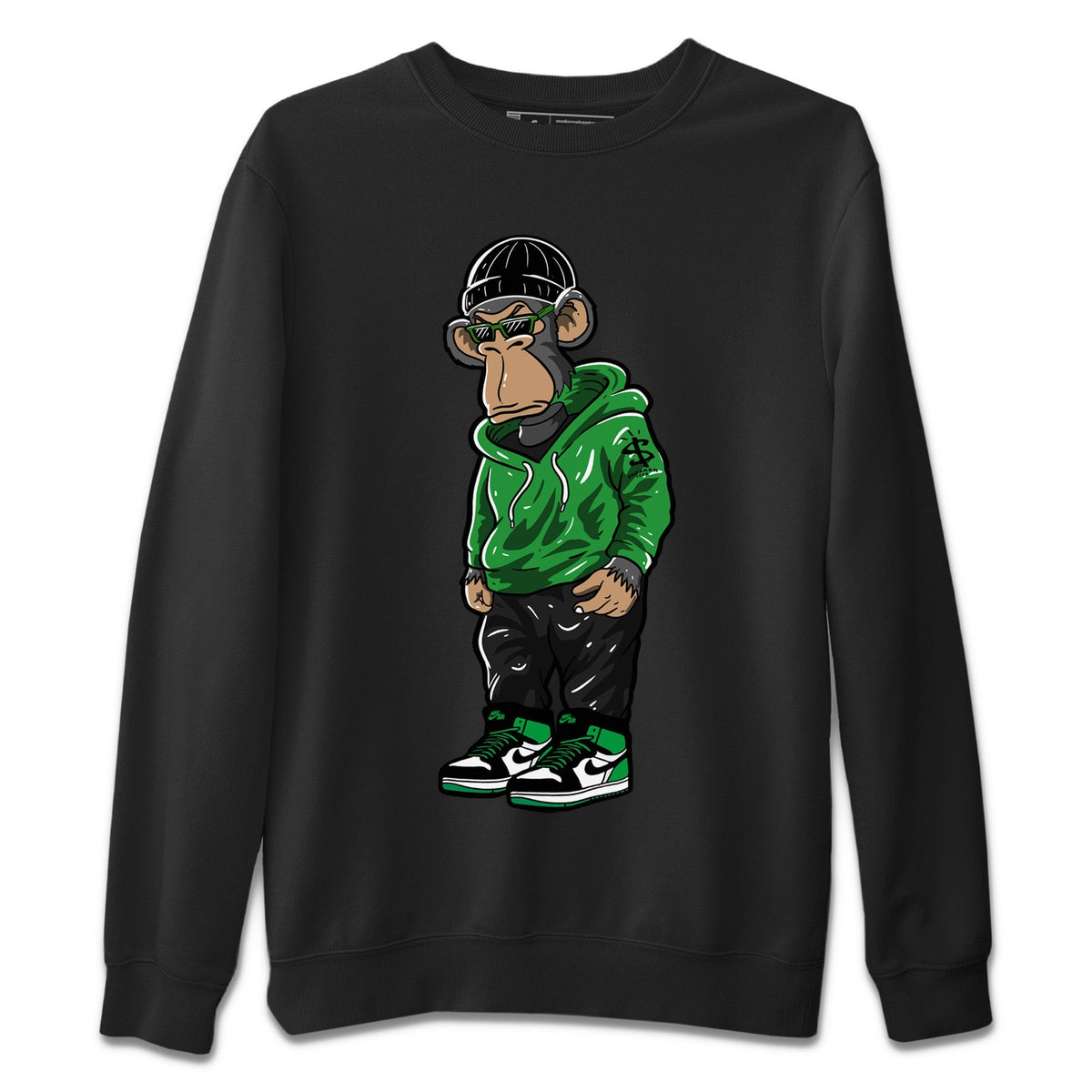 Air Jordan 1 Celtics Sneaker Match Tees Sneakerhead Monkey Streetwear Sneaker Shirt Air Jordan 1 Retro Celtics Sneaker Release Tees Unisex Shirts Black 2