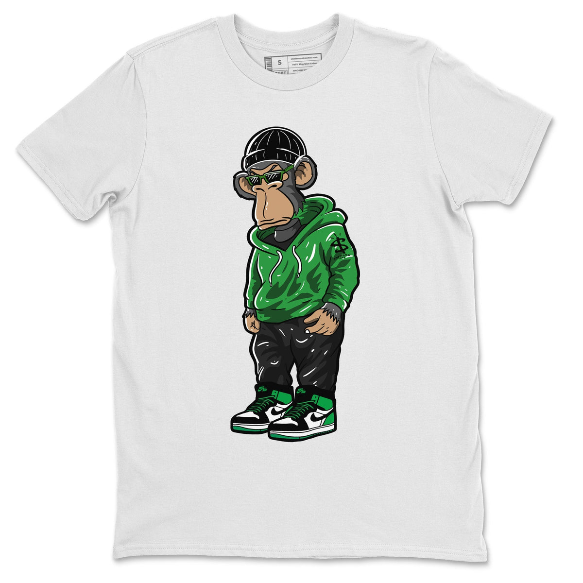 Air Jordan 1 Celtics Sneaker Match Tees Sneakerhead Monkey Streetwear Sneaker Shirt Air Jordan 1 Retro Celtics Sneaker Release Tees Unisex Shirts White 2