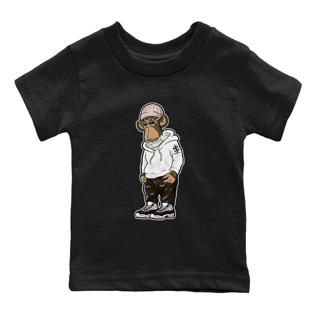 11s Neapolitan shirt to match jordans Sneakerhead Monkey sneaker matching t-shirts and clothing Air Jordan 11 Neapolitan Drip Gear Zone Youth Kids Toddler Black 2 T-Shirt
