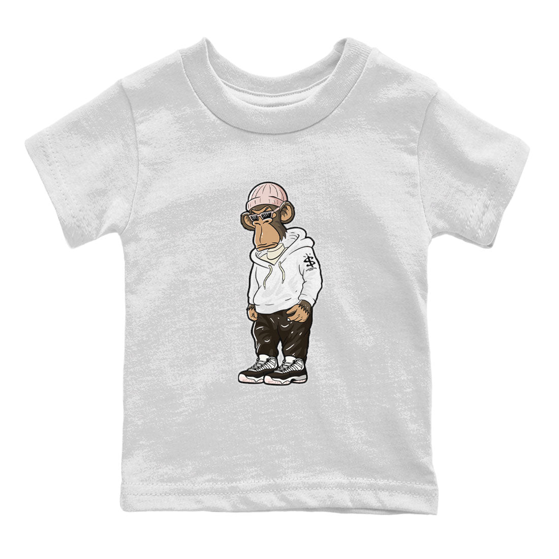 11s Neapolitan shirt to match jordans Sneakerhead Monkey sneaker matching t-shirts and clothing Air Jordan 11 Neapolitan Drip Gear Zone Youth Kids Toddler White 2 T-Shirt