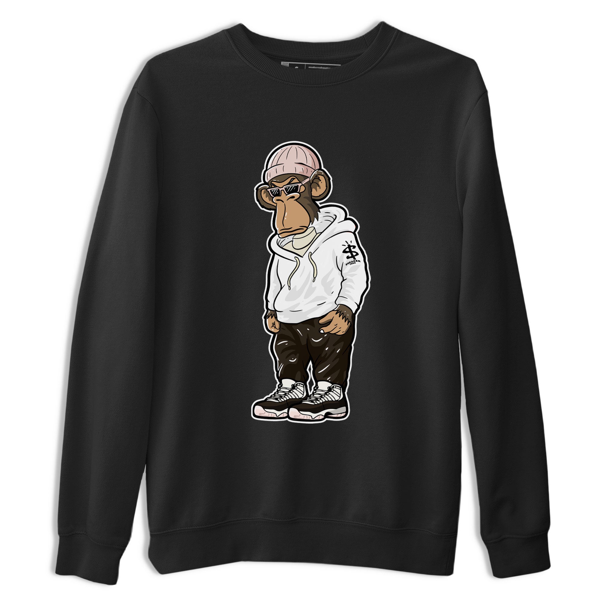 11s Neapolitan shirt to match jordans Sneakerhead Monkey sneaker matching t-shirts and clothing Air Jordan 11 Neapolitan Drip Gear Zone Cotton Casual Unisex Black 2 T-Shirt