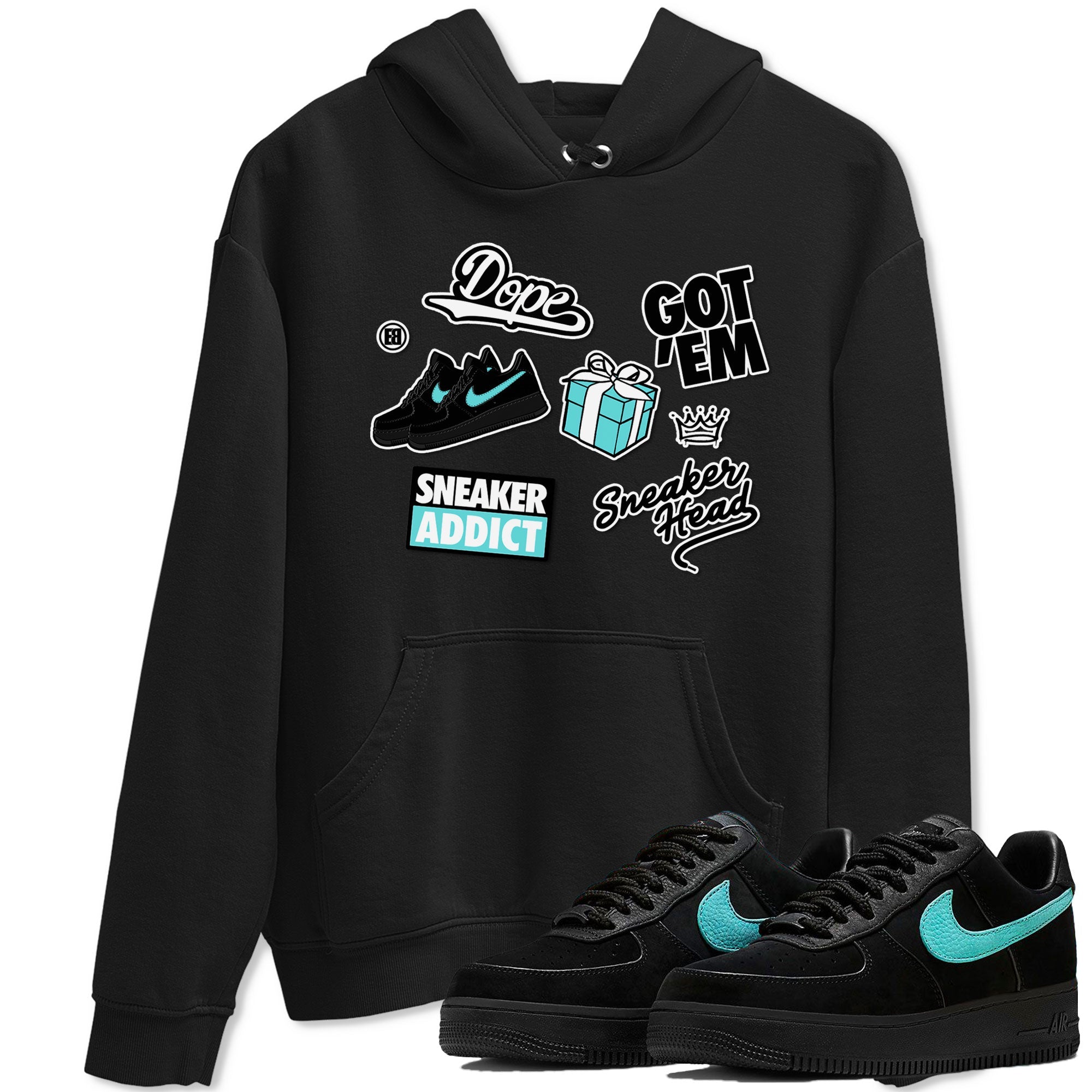 Air Force 1 x Tiffany shirt to match jordans Sneakerhead Sticker sneaker tees Air Force 1 Tiffany Drip Gear Zone unisex cotton Black 1 crew neck shirt