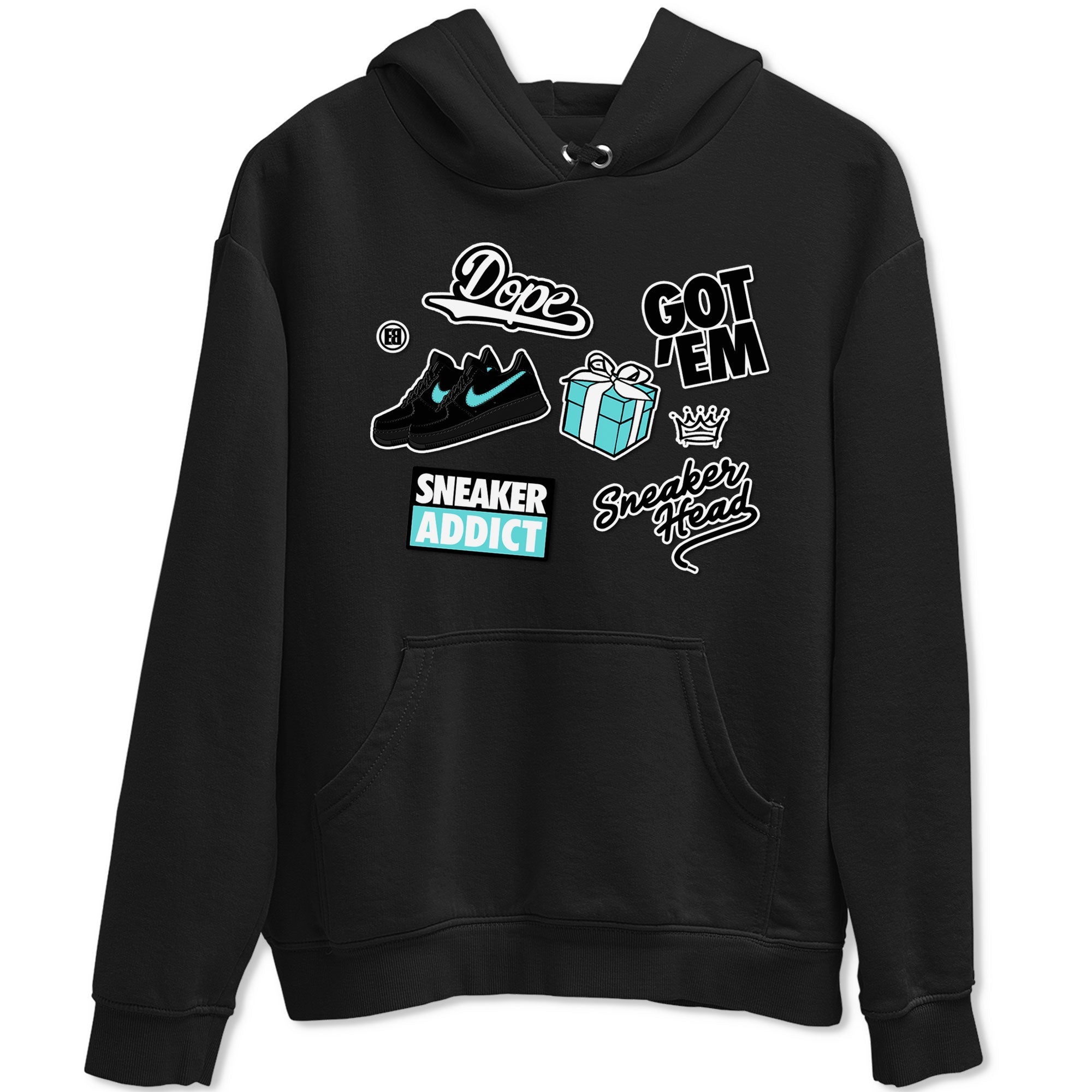 Air Force 1 x Tiffany shirt to match jordans Sneakerhead Sticker sneaker tees Air Force 1 Tiffany Drip Gear Zone unisex cotton Black 2 crew neck shirt