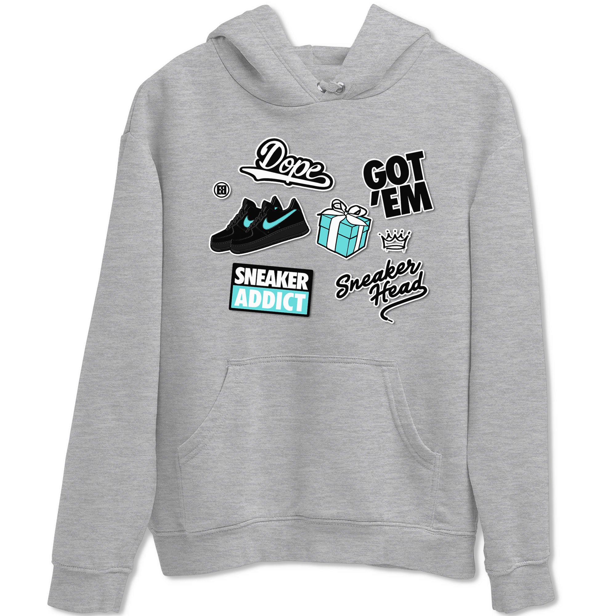 Air Force 1 x Tiffany shirt to match jordans Sneakerhead Sticker sneaker tees Air Force 1 Tiffany Drip Gear Zone unisex cotton Heather Grey 2 crew neck shirt