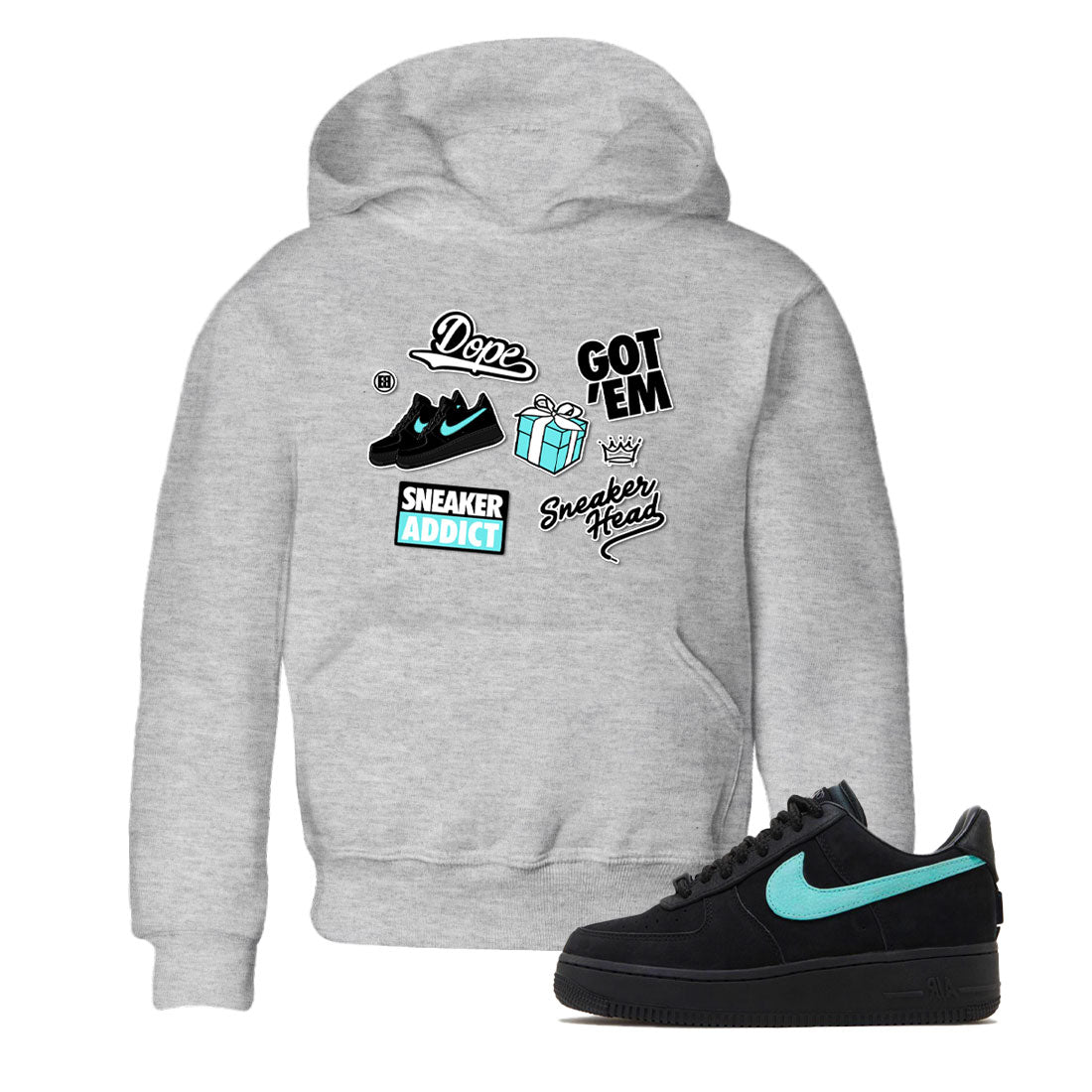 Air Force 1 x Tiffany shirt to match jordans Sneakerhead Sticker sneaker tees Air Force 1 Tiffany Drip Gear Zone baby toddler Heather Grey 1 cotton Shirt