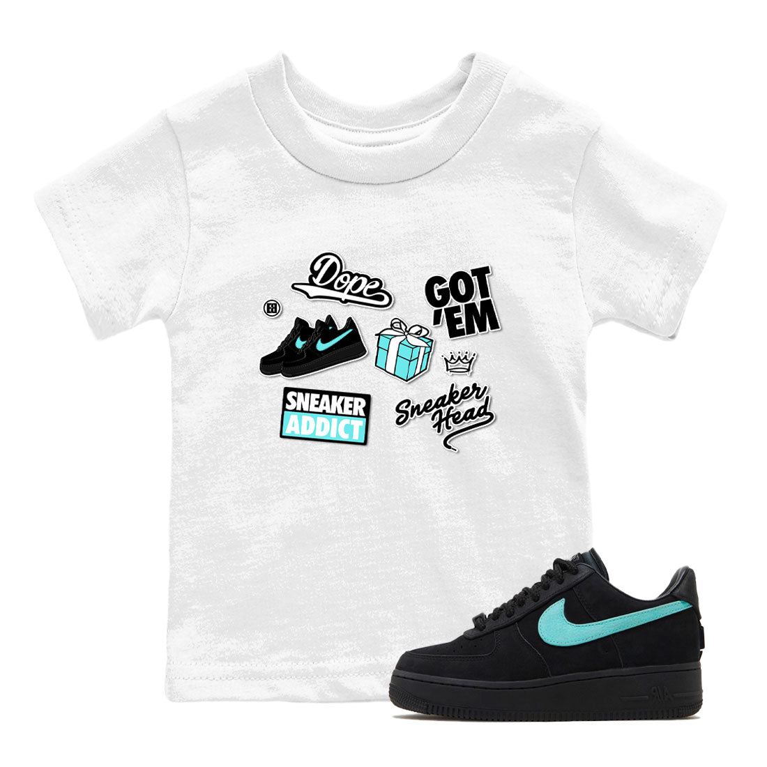 Air Force 1 x Tiffany shirt to match jordans Sneakerhead Sticker sneaker tees Air Force 1 Tiffany Drip Gear Zone baby toddler White 1 cotton Shirt