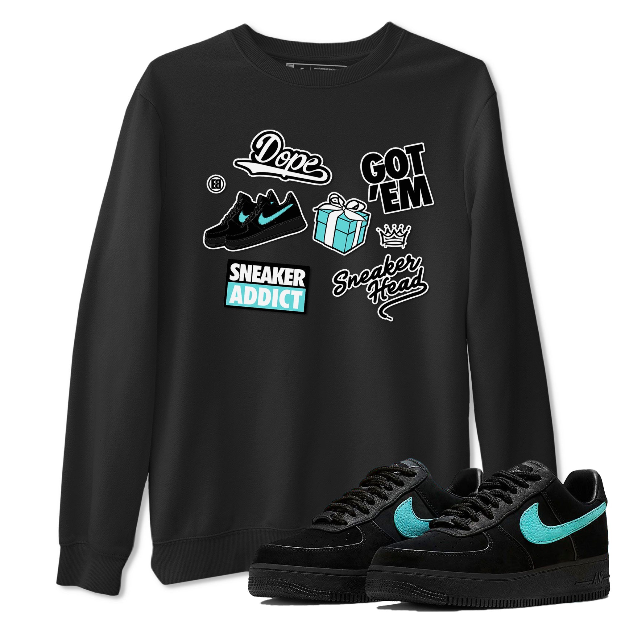 Air Force 1 x Tiffany shirt to match jordans Sneakerhead Sticker sneaker tees Air Force 1 Tiffany Drip Gear Zone unisex cotton Black 1 crew neck shirt