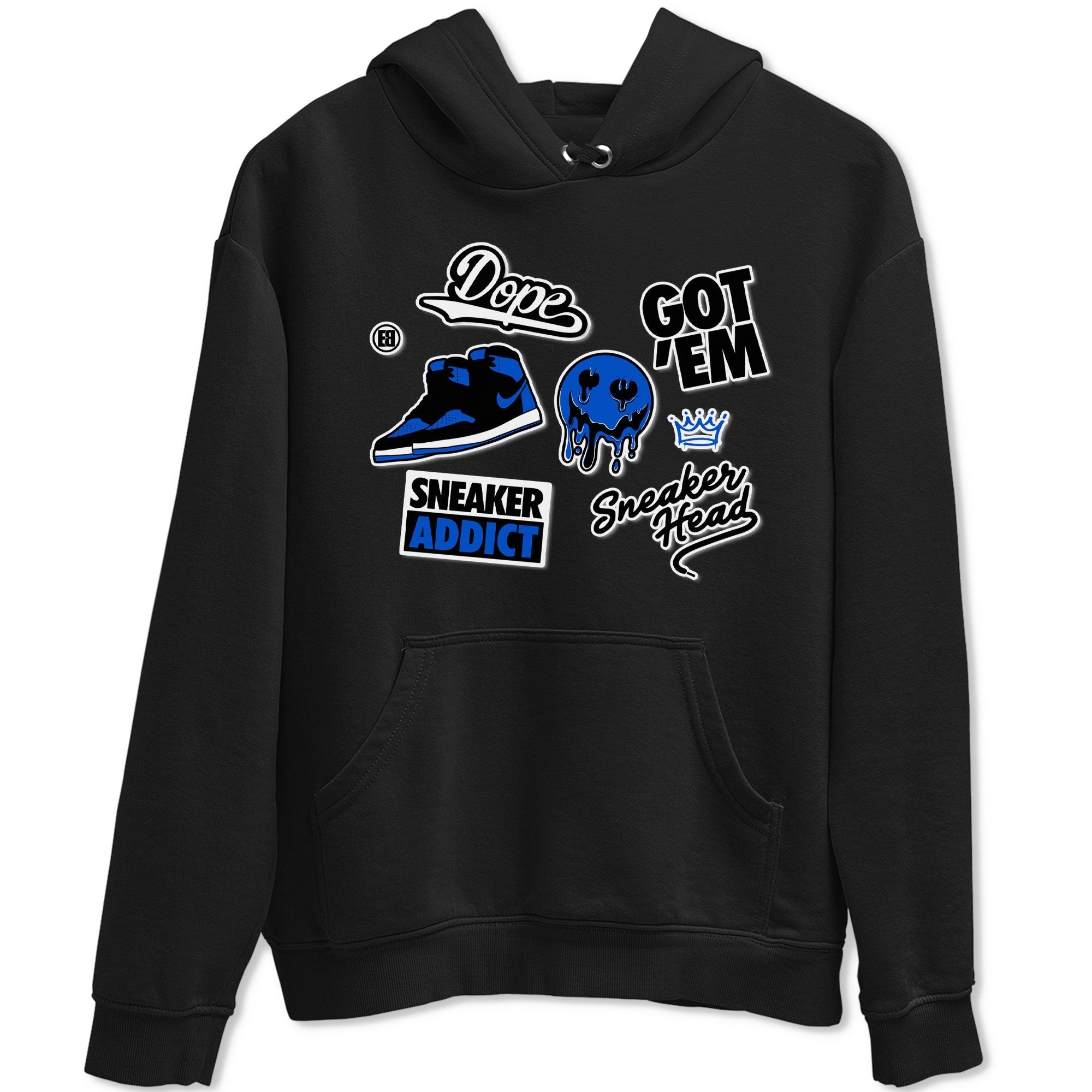 Jordan 1 Retro High OG Royal Reimagined shirt to match jordans Sneakerhead Sticker sneaker matching tees Air Jordan 1 Royal Reimagined Drip Gear Zones Unisex Black 2 T-Shirt