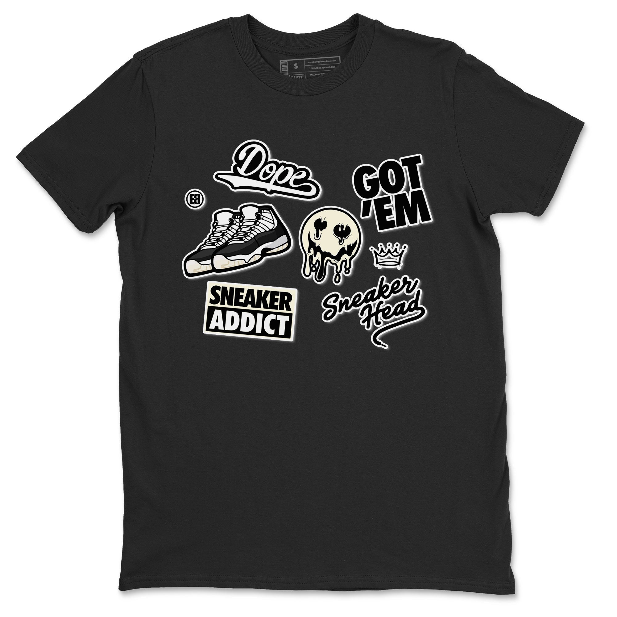 Jordan Rero 11 Gratitude shirt to match jordans Sneakerhead Sticker sneaker matching tees Air Jordan 11 Gratitude Drip Gear Zone Unisex Black 2 T-Shirt