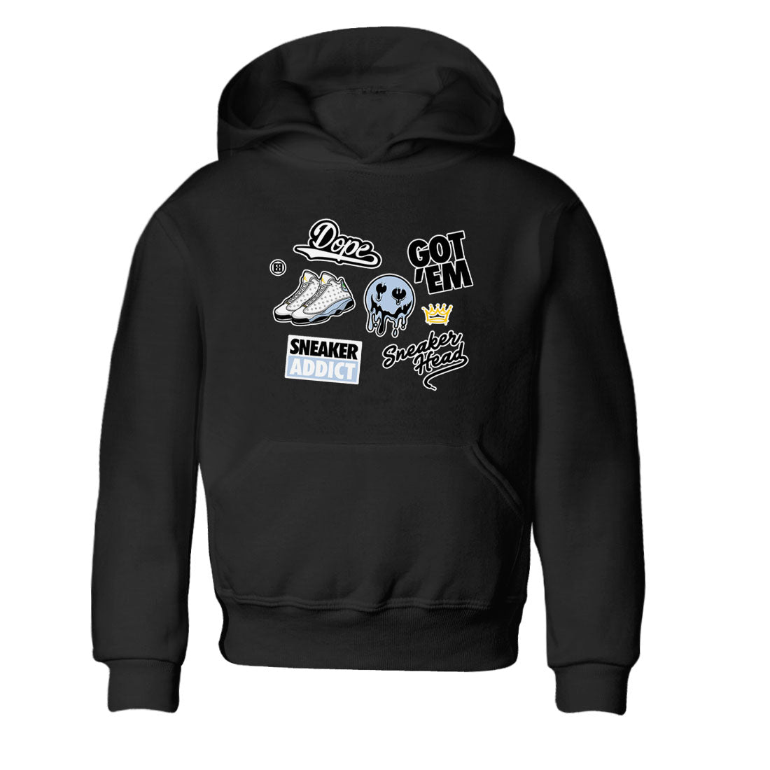 13s Blue Grey shirt to match jordans Sneakerhead Sticker sneaker tees Air Jordan 13 Retro Blue Grey Drip Gear Zone baby toddler Black 2 cotton Shirt