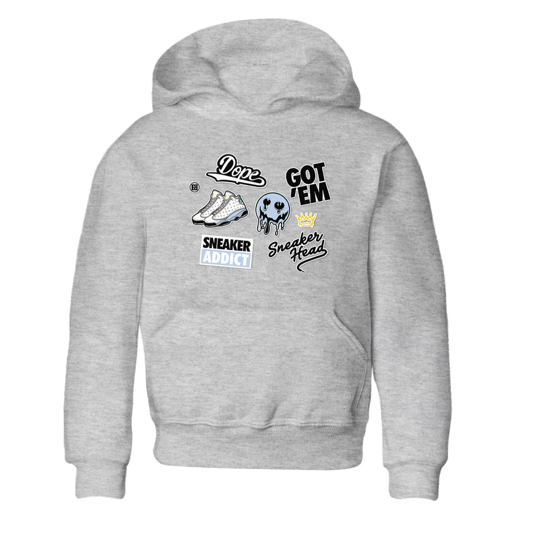 13s Blue Grey shirt to match jordans Sneakerhead Sticker sneaker tees Air Jordan 13 Retro Blue Grey Drip Gear Zone baby toddler Heather Grey 2 cotton Shirt