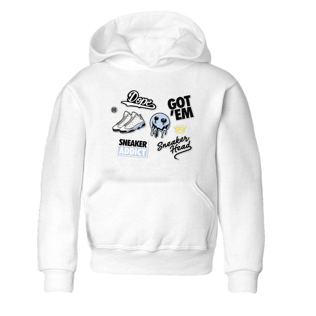 13s Blue Grey shirt to match jordans Sneakerhead Sticker sneaker tees Air Jordan 13 Retro Blue Grey Drip Gear Zone baby toddler White 2 cotton Shirt