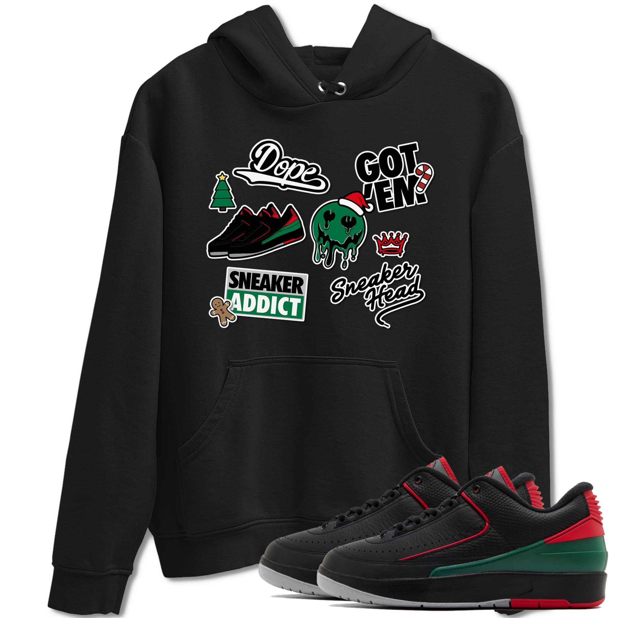 Air Jordan 2 Low Christmas shirt to match jordans Speicla Holiday Christmas Shirts Sneakerhead Sticker sneaker tees Air Jordan 2 Christmas Drip Gear Zone Sneaker Matching Shirt Unisex Black 1 T-Shirt