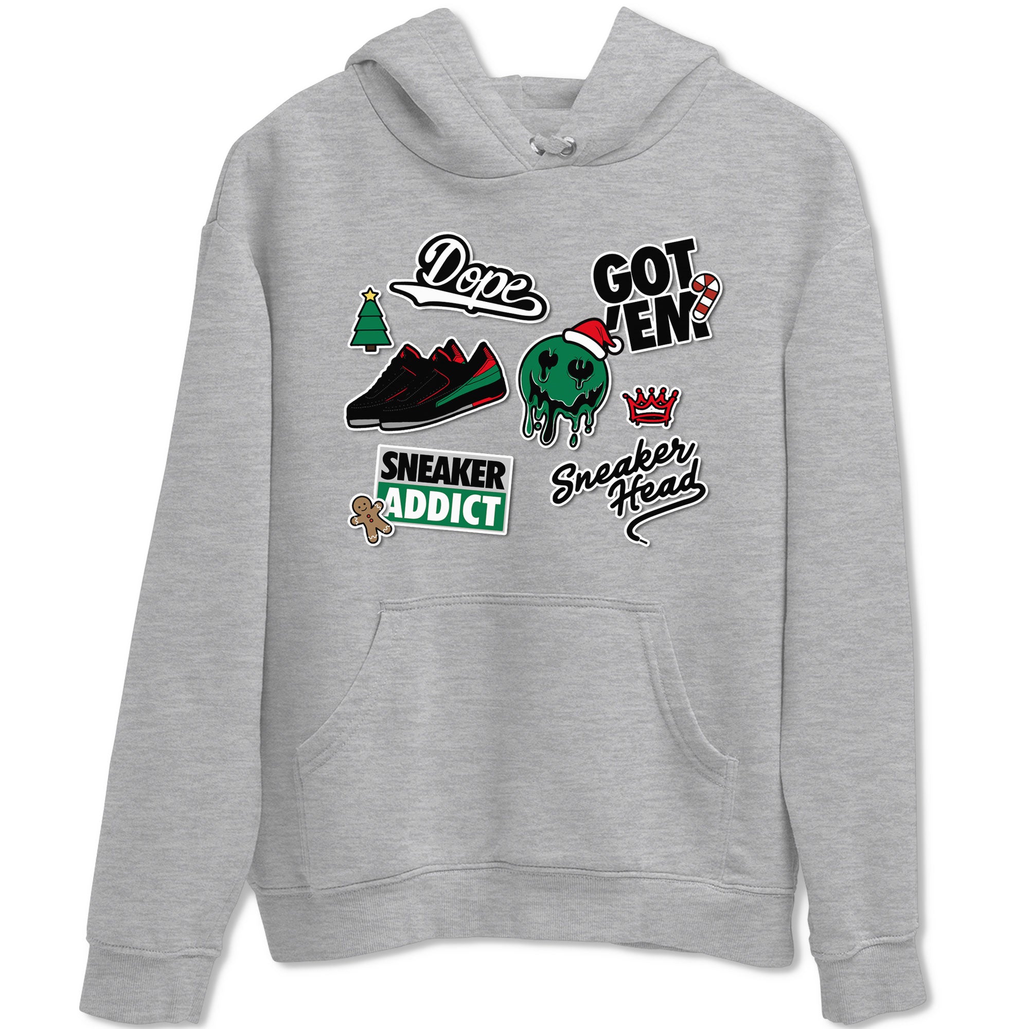 Air Jordan 2 Low Christmas shirt to match jordans Speicla Holiday Christmas Shirts Sneakerhead Sticker sneaker tees Air Jordan 2 Christmas Drip Gear Zone Sneaker Matching Shirt Unisex Heather Grey 2 T-Shirt