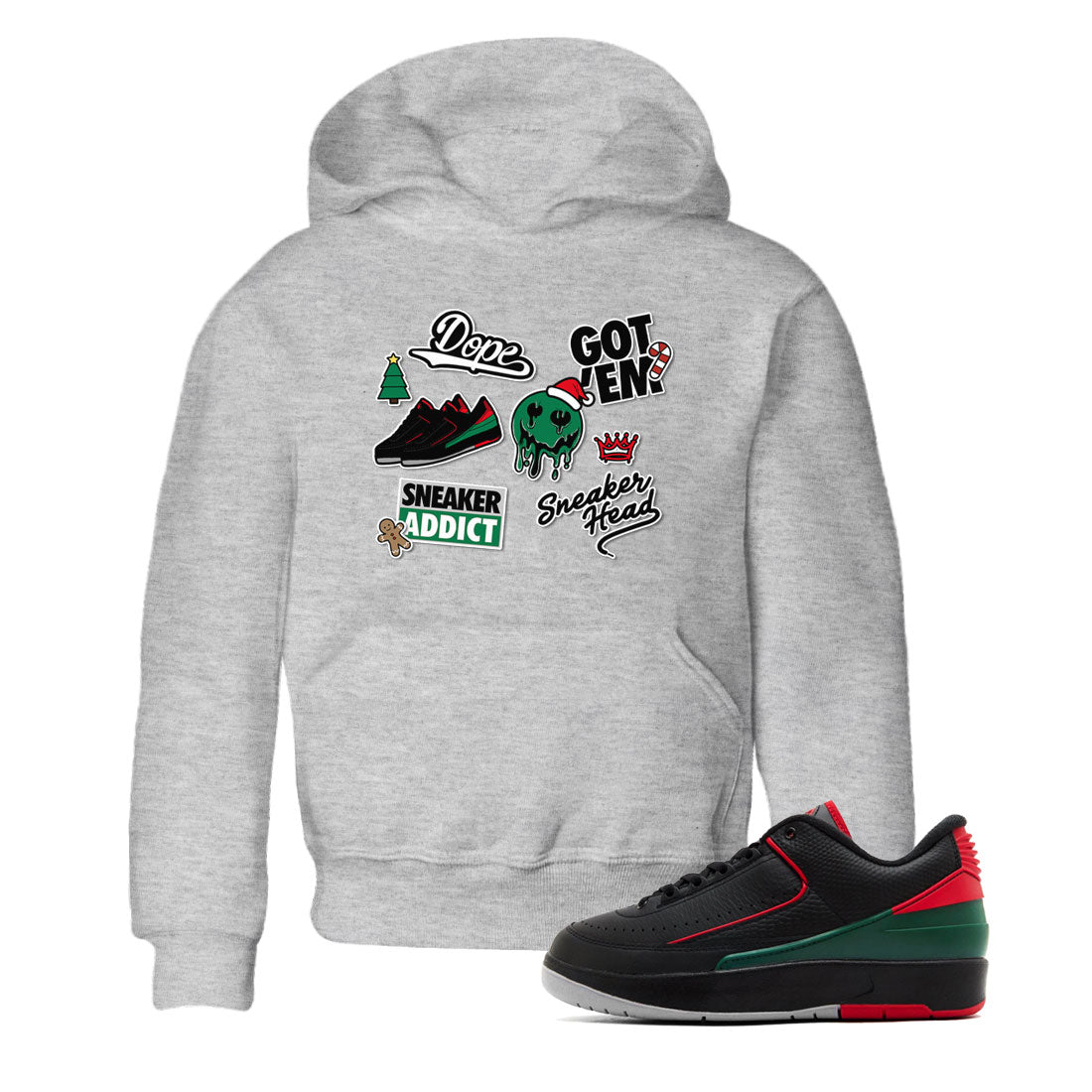 Air Jordan 2 Low Christmas shirt to match jordans Speicla Holiday Christmas Shirts Sneakerhead Sticker sneaker tees Air Jordan 2 Christmas Drip Gear Zone Sneaker Matching Shirt Baby Toddler Heather Grey 1 T-Shirt