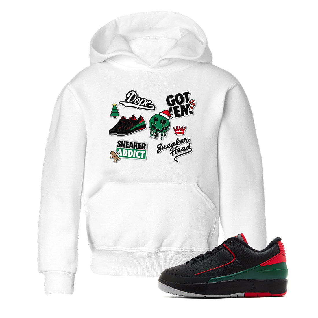 Air Jordan 2 Low Christmas shirt to match jordans Speicla Holiday Christmas Shirts Sneakerhead Sticker sneaker tees Air Jordan 2 Christmas Drip Gear Zone Sneaker Matching Shirt Baby Toddler White 1 T-Shirt