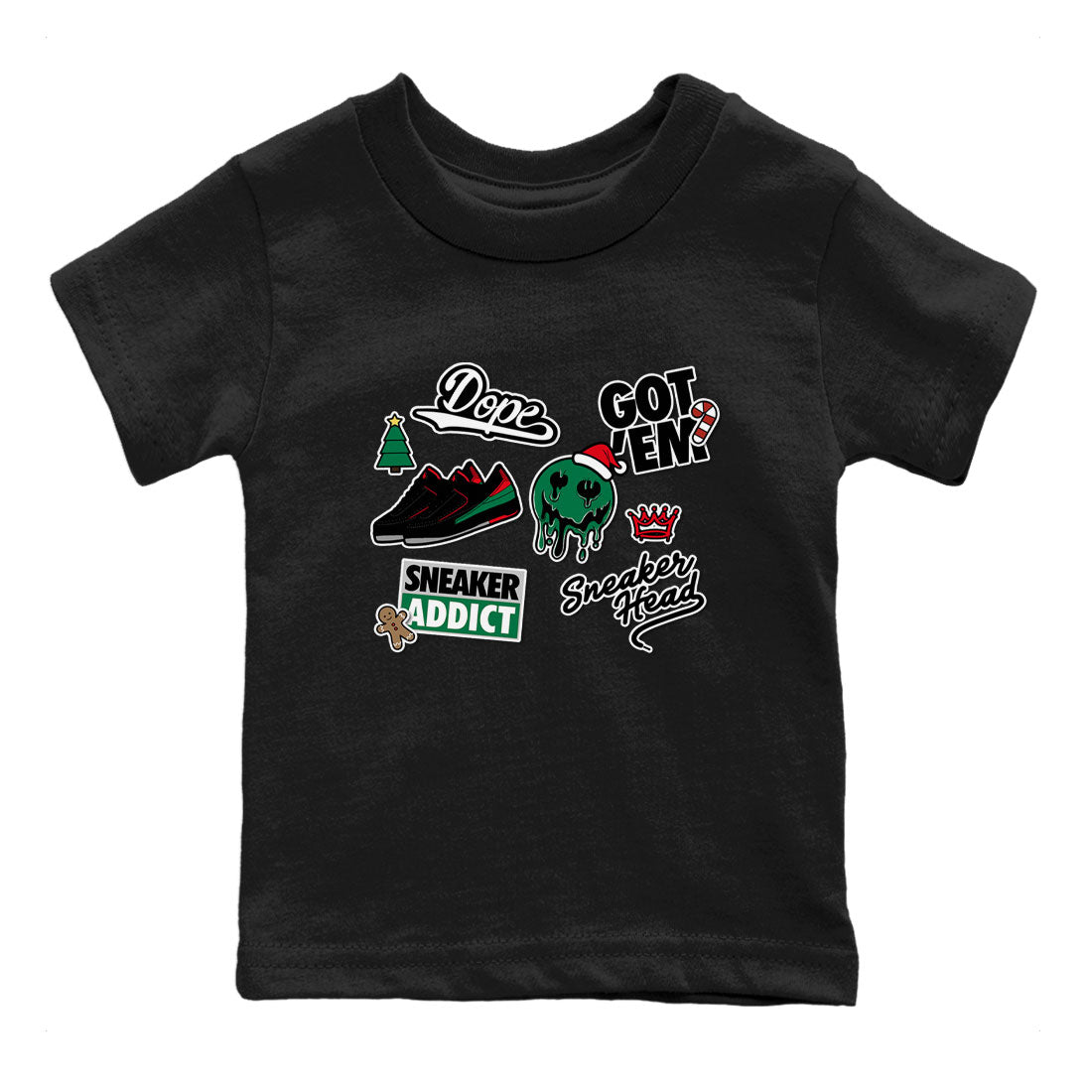 Air Jordan 2 Low Christmas shirt to match jordans Speicla Holiday Christmas Shirts Sneakerhead Sticker sneaker tees Air Jordan 2 Christmas Drip Gear Zone Sneaker Matching Shirt Baby Toddler Black 2 T-Shirt
