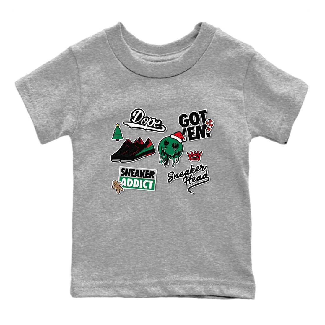 Air Jordan 2 Low Christmas shirt to match jordans Speicla Holiday Christmas Shirts Sneakerhead Sticker sneaker tees Air Jordan 2 Christmas Drip Gear Zone Sneaker Matching Shirt Baby Toddler Heather Grey 2 T-Shirt