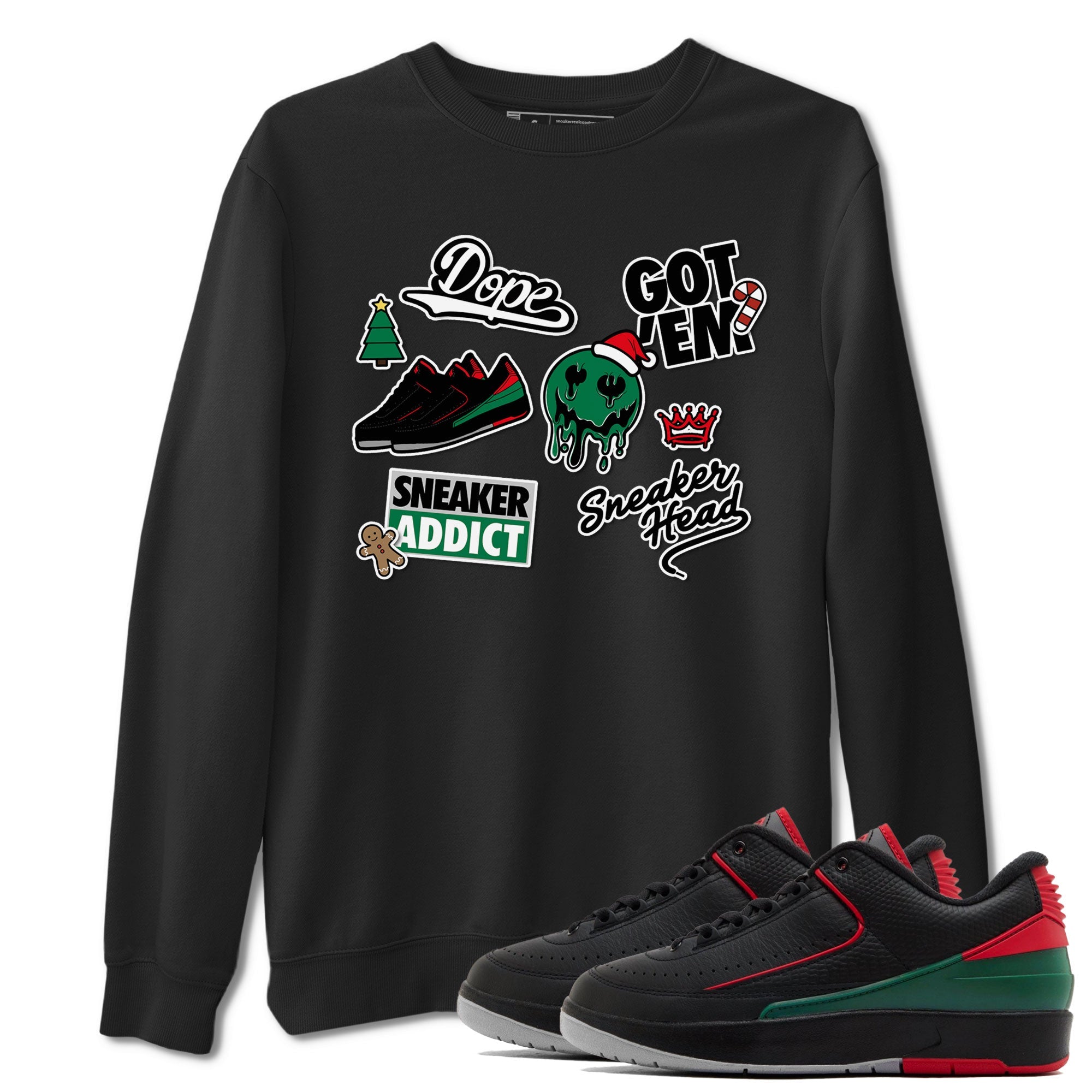 Air Jordan 2 Low Christmas shirt to match jordans Speicla Holiday Christmas Shirts Sneakerhead Sticker sneaker tees Air Jordan 2 Christmas Drip Gear Zone Sneaker Matching Shirt Unisex Black 1 T-Shirt