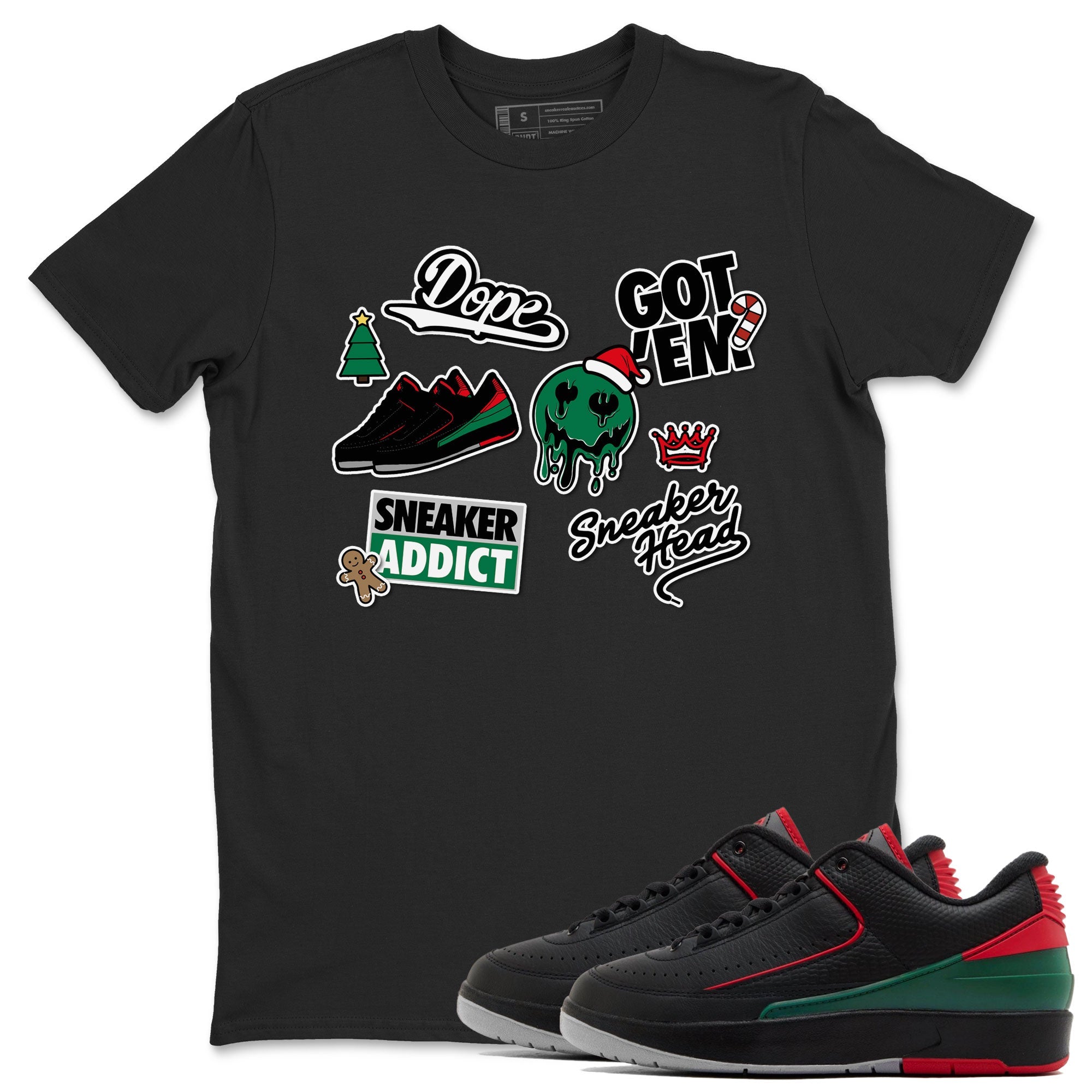 Air Jordan 2 Low Christmas shirt to match jordans Speicla Holiday Christmas Shirts Sneakerhead Sticker sneaker tees Air Jordan 2 Christmas Drip Gear Zone Sneaker Matching Shirt Unisex Black 1 T-Shirt
