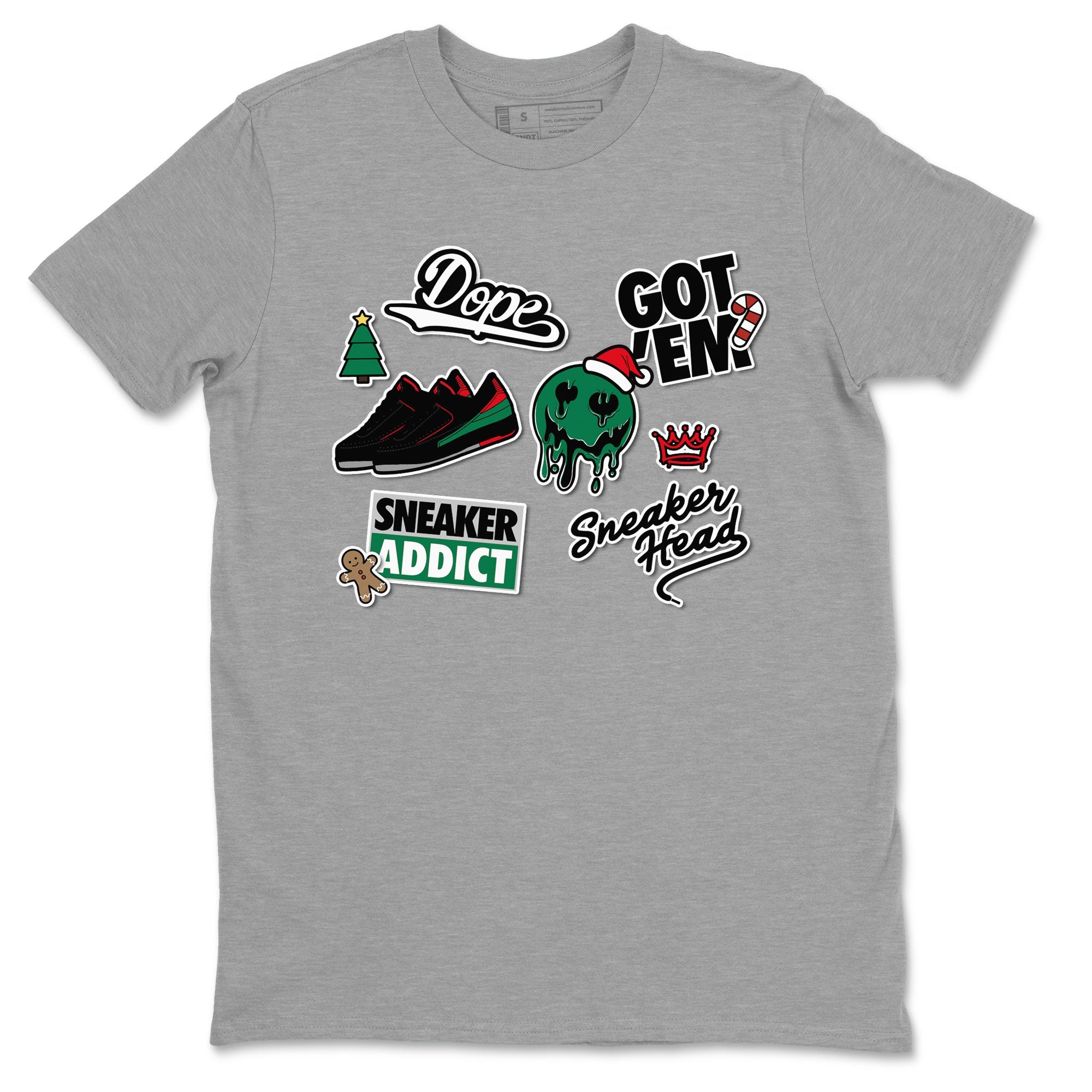 Air Jordan 2 Low Christmas shirt to match jordans Speicla Holiday Christmas Shirts Sneakerhead Sticker sneaker tees Air Jordan 2 Christmas Drip Gear Zone Sneaker Matching Shirt Unisex Heather Grey 2 T-Shirt