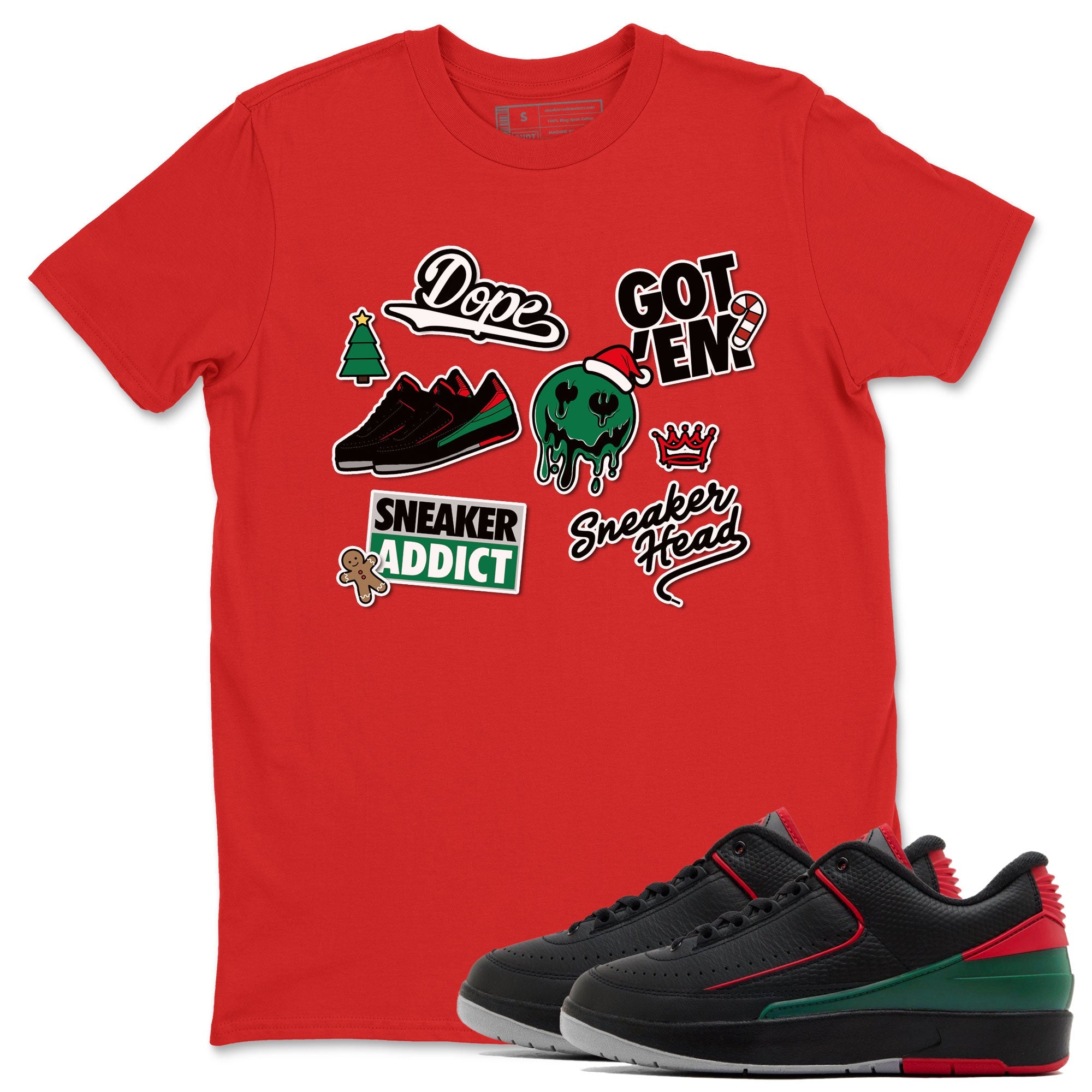 Air Jordan 2 Low Christmas shirt to match jordans Speicla Holiday Christmas Shirts Sneakerhead Sticker sneaker tees Air Jordan 2 Christmas Drip Gear Zone Sneaker Matching Shirt Unisex Red 1 T-Shirt