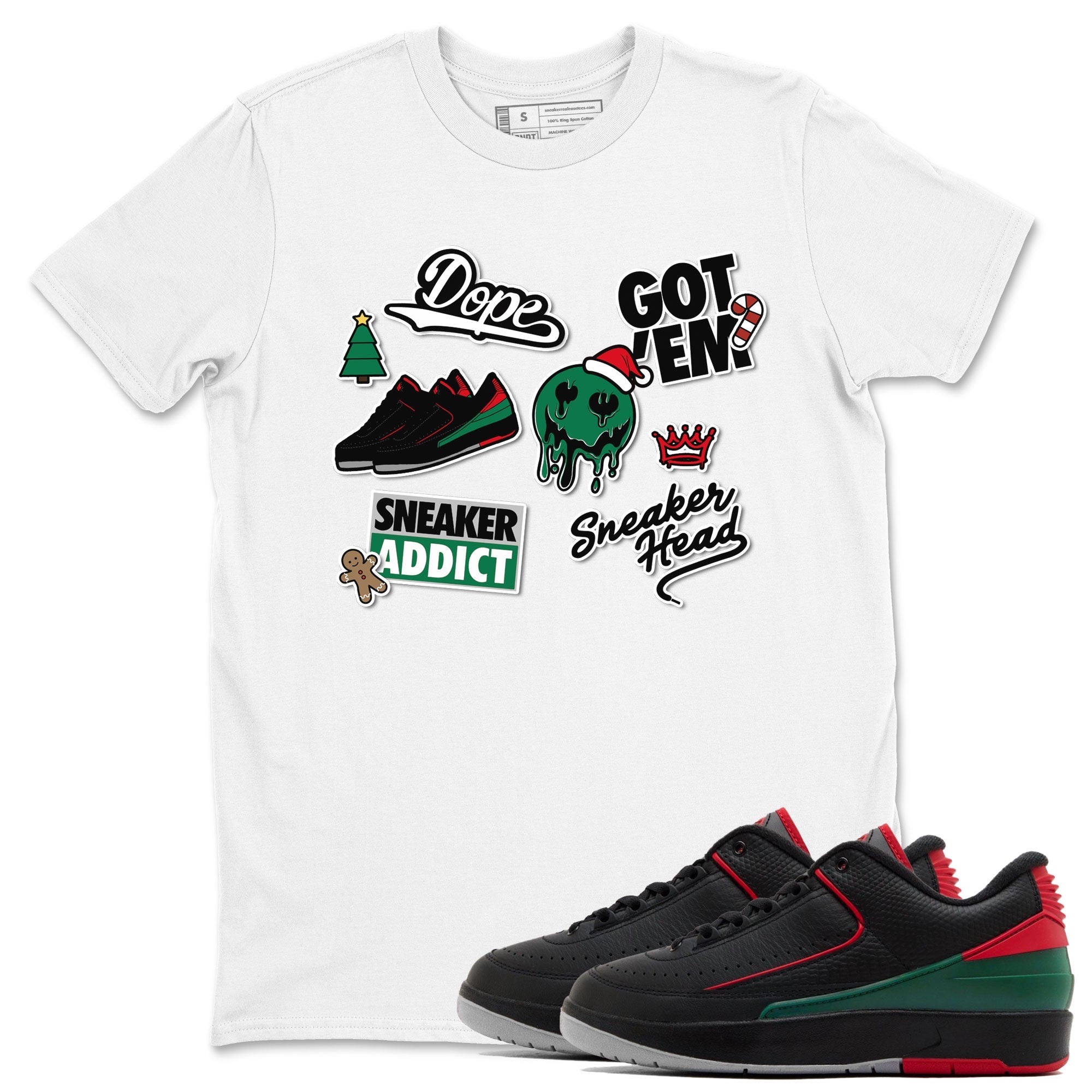 Air Jordan 2 Low Christmas shirt to match jordans Speicla Holiday Christmas Shirts Sneakerhead Sticker sneaker tees Air Jordan 2 Christmas Drip Gear Zone Sneaker Matching Shirt Unisex White 1 T-Shirt