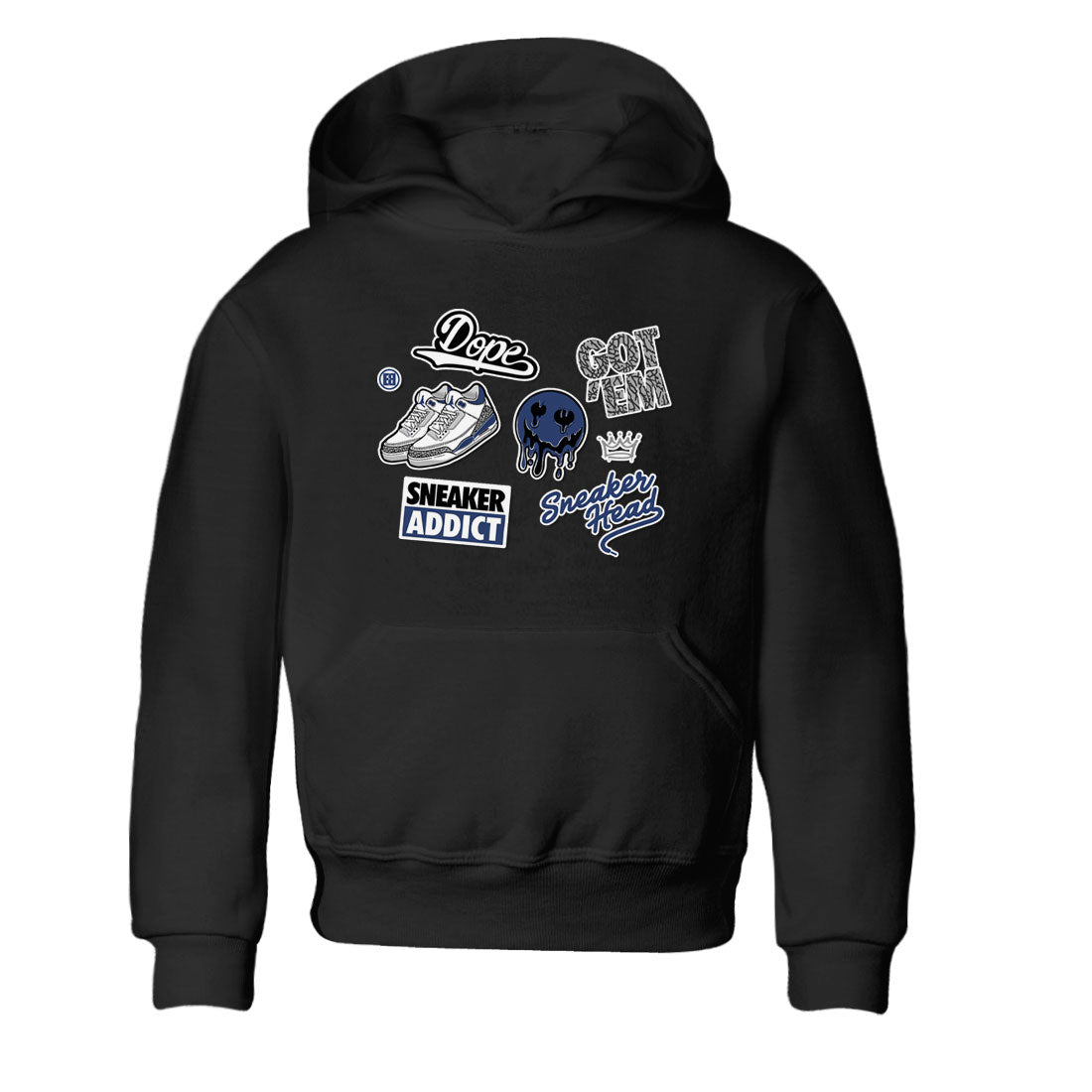 3s Midnight Navy shirt to match jordans Sneakerhead Sticker sneaker match tee Air Jordan 3 Midnight Navy Drip Gear Zone baby toddler Black 2 cotton Shirt