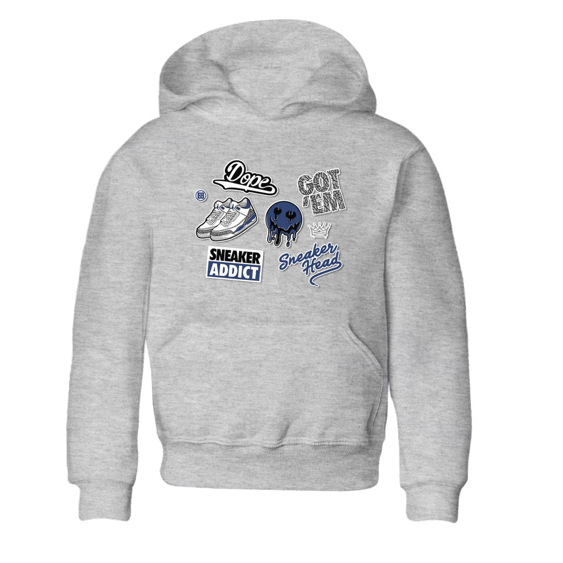 3s Midnight Navy shirt to match jordans Sneakerhead Sticker sneaker match tee Air Jordan 3 Midnight Navy Drip Gear Zone baby toddler Heather Grey 2 cotton Shirt