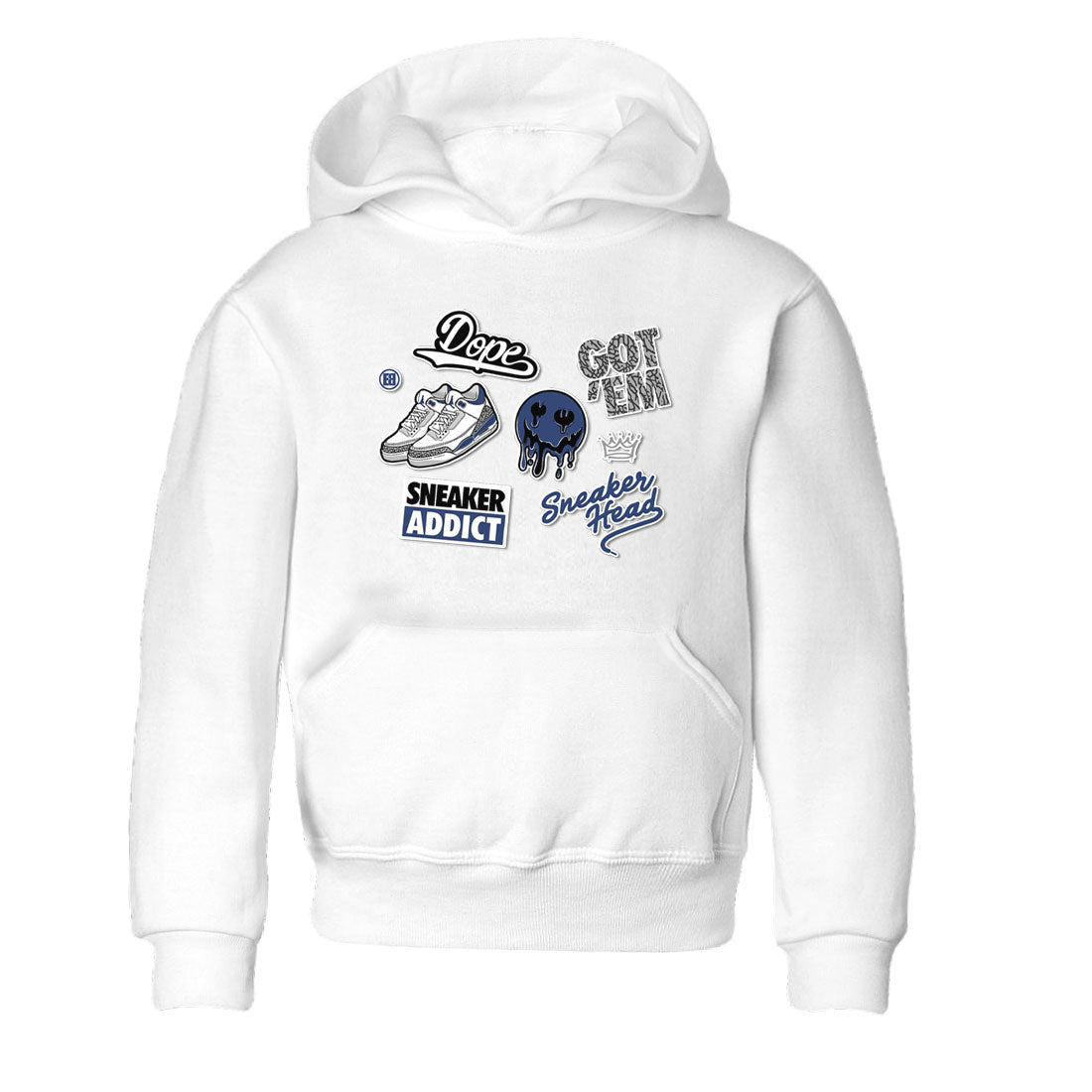 3s Midnight Navy shirt to match jordans Sneakerhead Sticker sneaker match tee Air Jordan 3 Midnight Navy Drip Gear Zone baby toddler White 2 cotton Shirt
