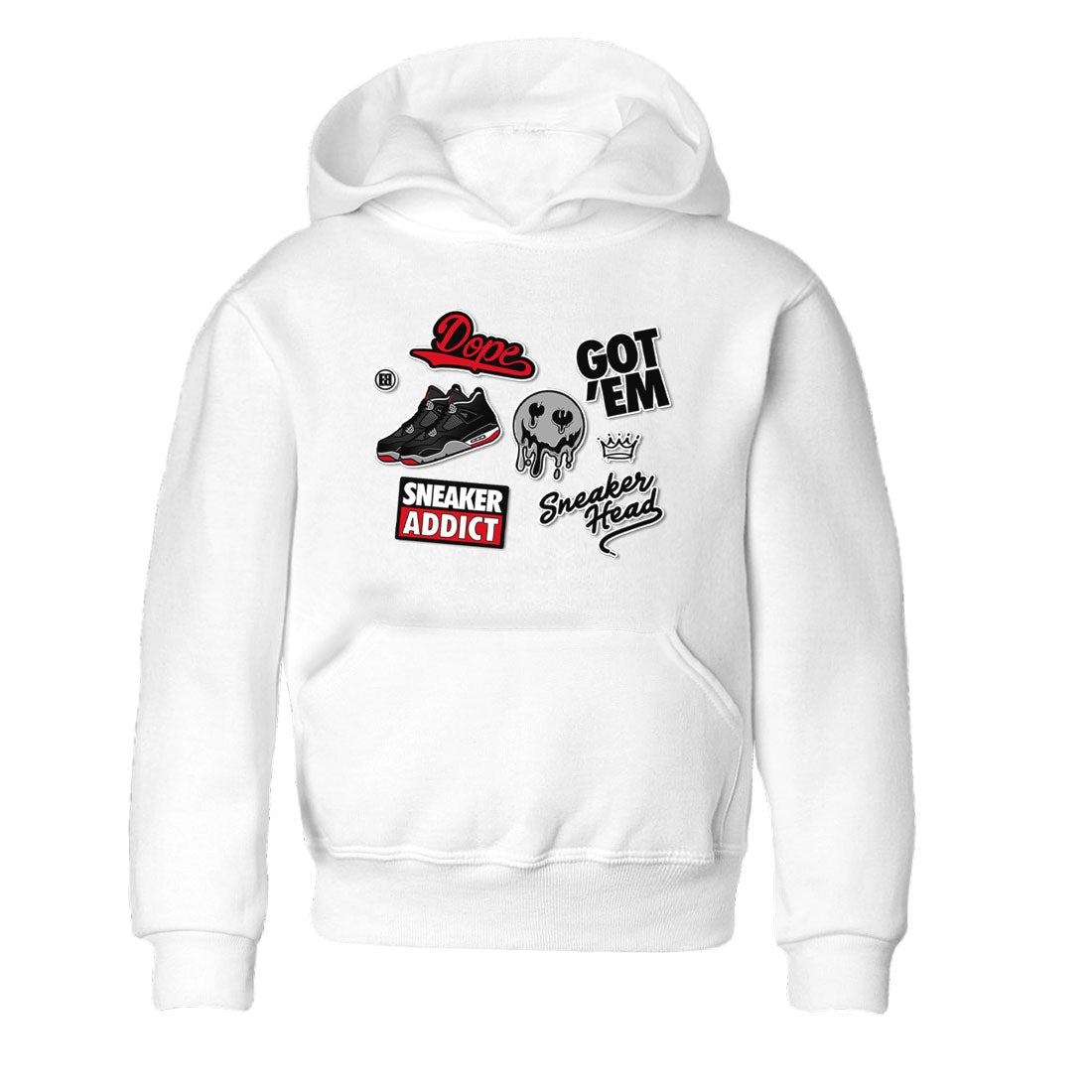 AJ4 Retro Bred Reimagined shirt to match jordans Sneakerhead Sticker sneaker tees Air Jordan 4 Retro Bred Reimagined Drip Gear Zone baby toddler White 2 cotton Shirt