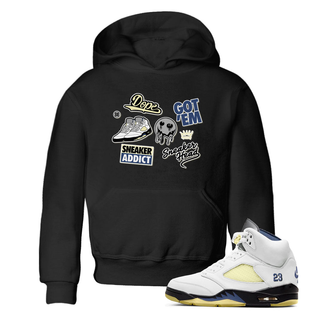 5s A Ma Maniere x Photon Dust shirt to match jordans Sneakerhead Sticker sneaker matching tees Air Jordan 5 x A Ma Maniere "Dawn" Drip Gear Zone Baby Toddler Black 1 T-Shirt