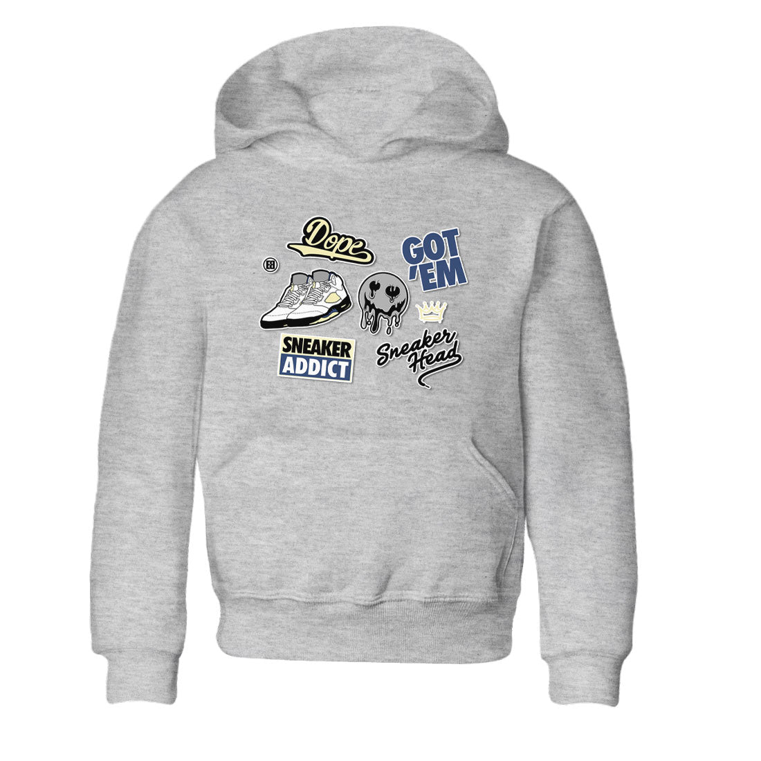 5s A Ma Maniere x Photon Dust shirt to match jordans Sneakerhead Sticker sneaker matching tees Air Jordan 5 x A Ma Maniere "Dawn" Drip Gear Zone Baby Toddler Heather Grey 2 T-Shirt