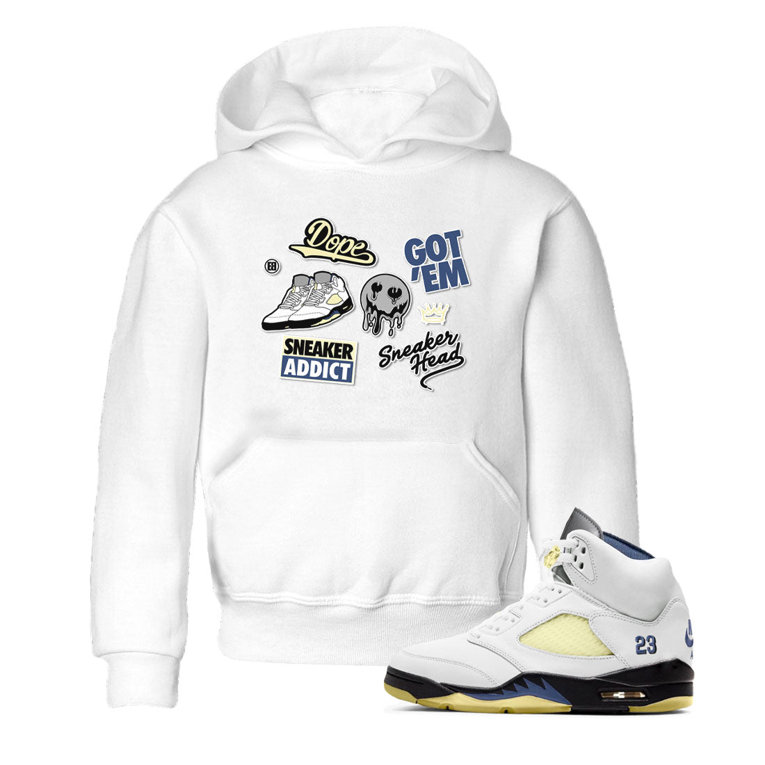 5s A Ma Maniere x Photon Dust shirt to match jordans Sneakerhead Sticker sneaker matching tees Air Jordan 5 x A Ma Maniere "Dawn" Drip Gear Zone Baby Toddler White 1 T-Shirt