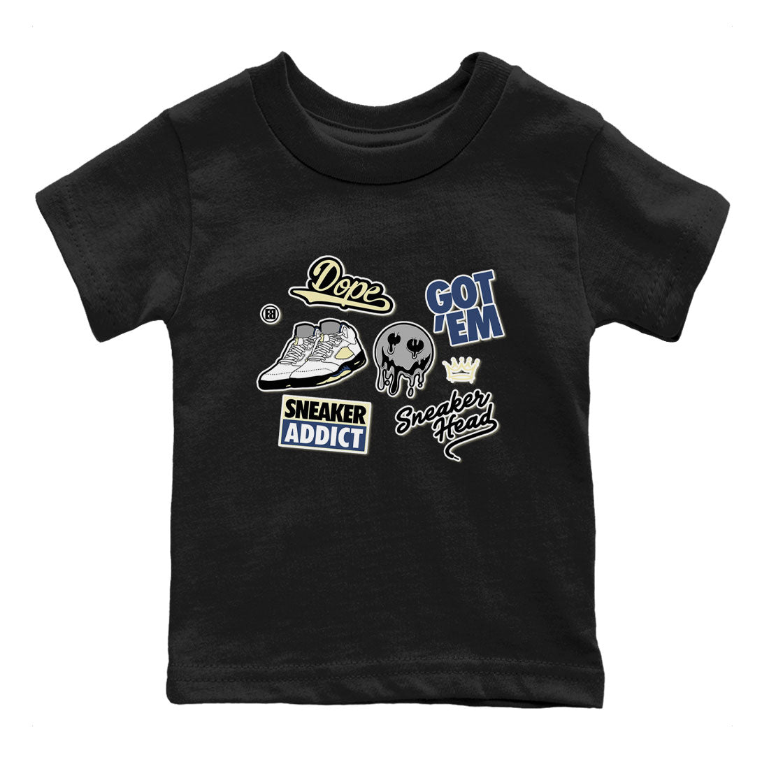 5s A Ma Maniere x Photon Dust shirt to match jordans Sneakerhead Sticker sneaker matching tees Air Jordan 5 x A Ma Maniere "Dawn" Drip Gear Zone Baby Toddler Black 2 T-Shirt
