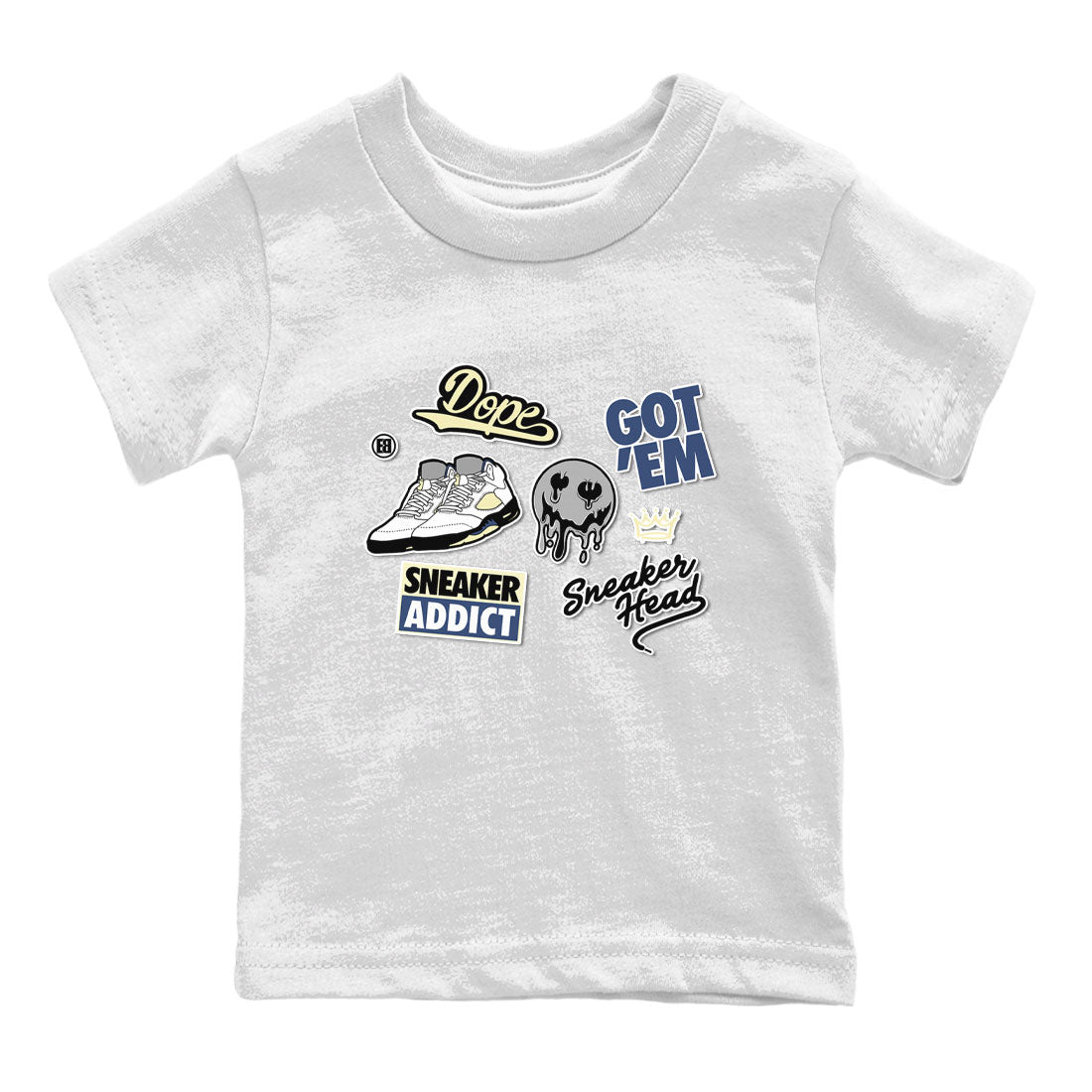 5s A Ma Maniere x Photon Dust shirt to match jordans Sneakerhead Sticker sneaker matching tees Air Jordan 5 x A Ma Maniere "Dawn" Drip Gear Zone Baby Toddler White 2 T-Shirt