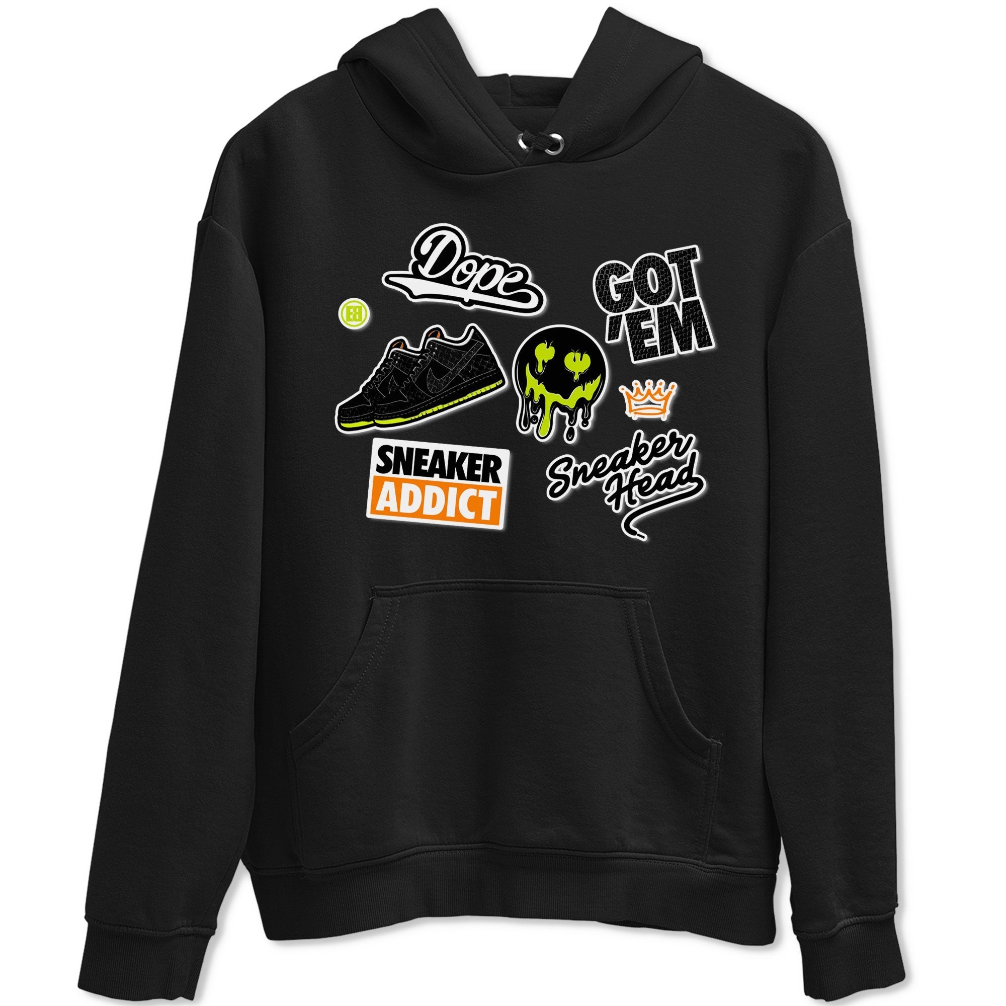 Dunk Halloween shirt to match jordans Sneakerhead Sticker sneaker tees Special Halloween Costume Dunk Mid Halloween Drip Gear Zone Unisex Crew Neck Tee Black 2 T-Shirt