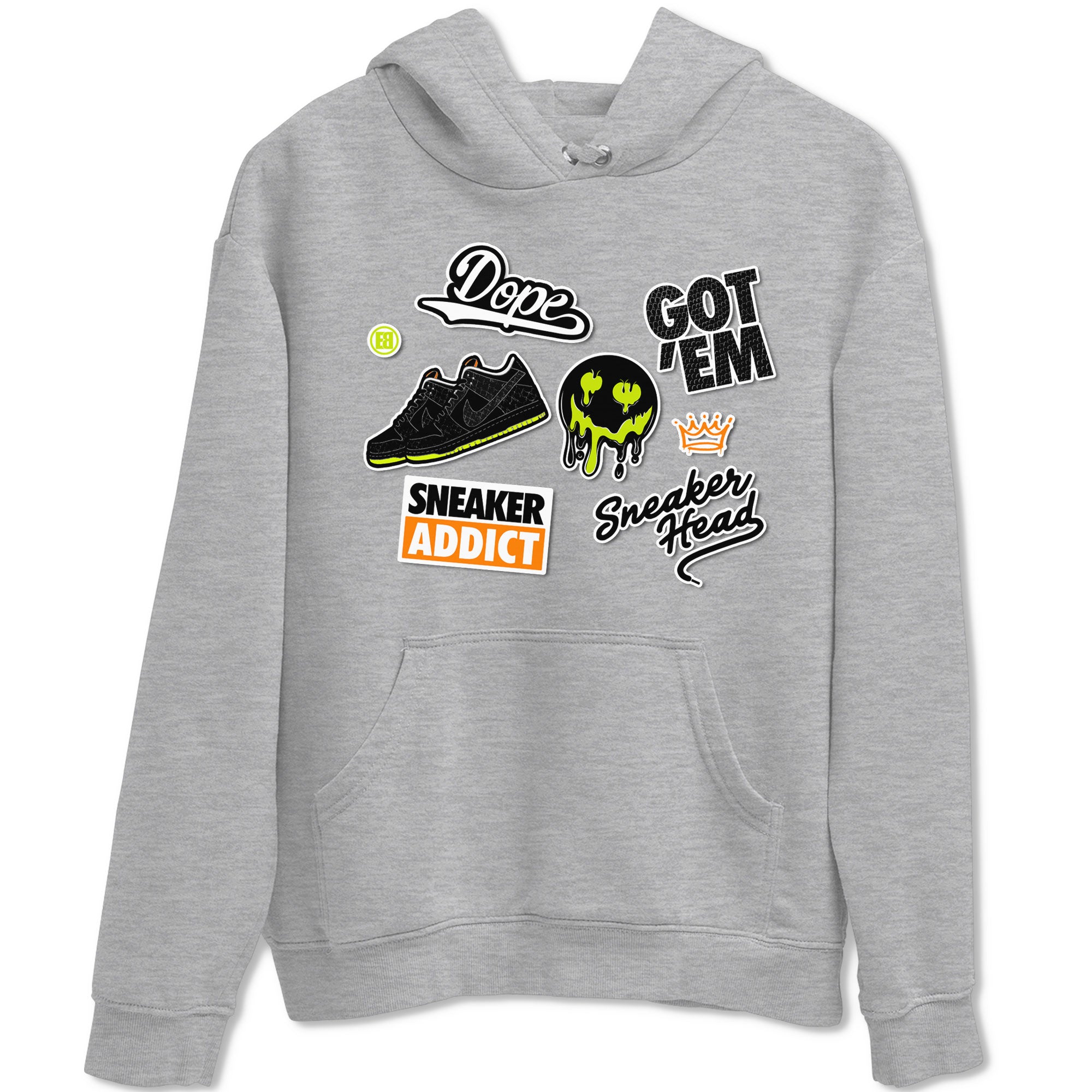 Dunk Halloween shirt to match jordans Sneakerhead Sticker sneaker tees Special Halloween Costume Dunk Mid Halloween Drip Gear Zone Unisex Crew Neck Tee Heather Grey 2 T-Shirt