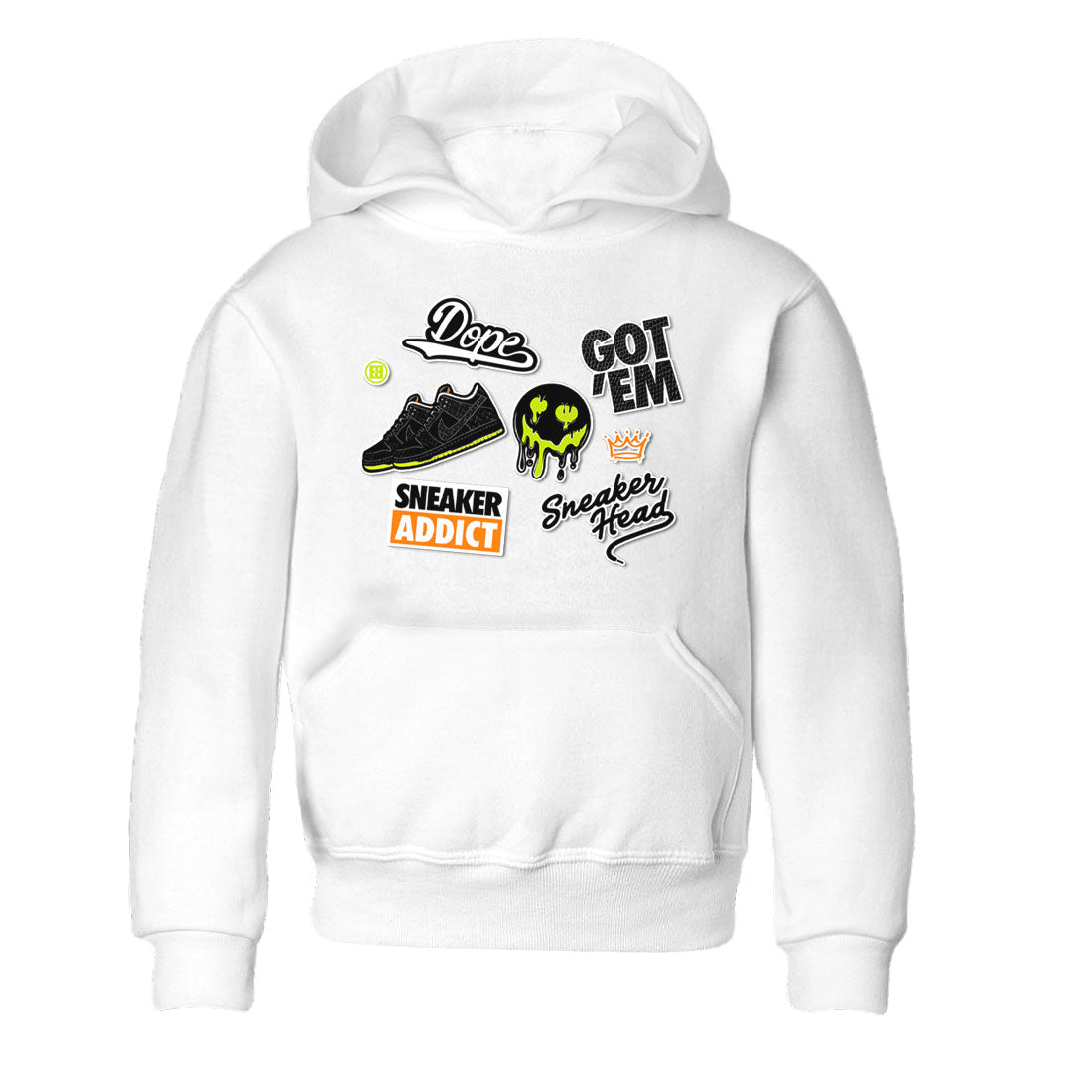 Dunk Halloween shirt to match jordans Sneakerhead Sticker sneaker tees Special Halloween Costume Dunk Mid Halloween Drip Gear Zone Baby Toddler White 2 T-Shirt