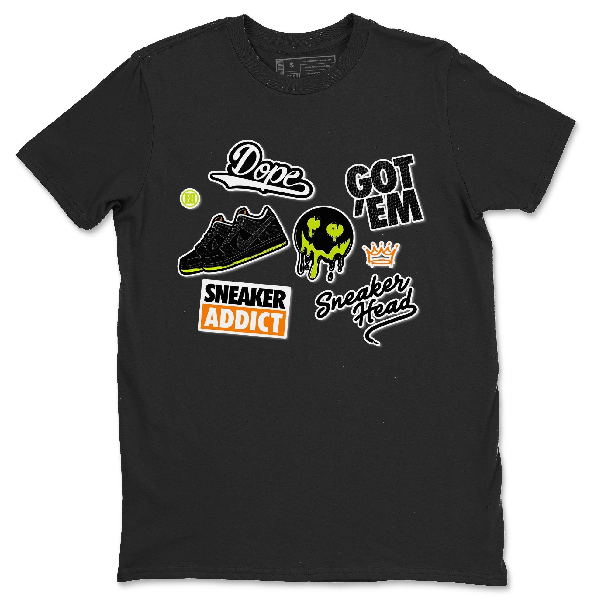 Dunk Halloween shirt to match jordans Sneakerhead Sticker sneaker tees Special Halloween Costume Dunk Mid Halloween Drip Gear Zone Unisex Crew Neck Tee Black 2 T-Shirt