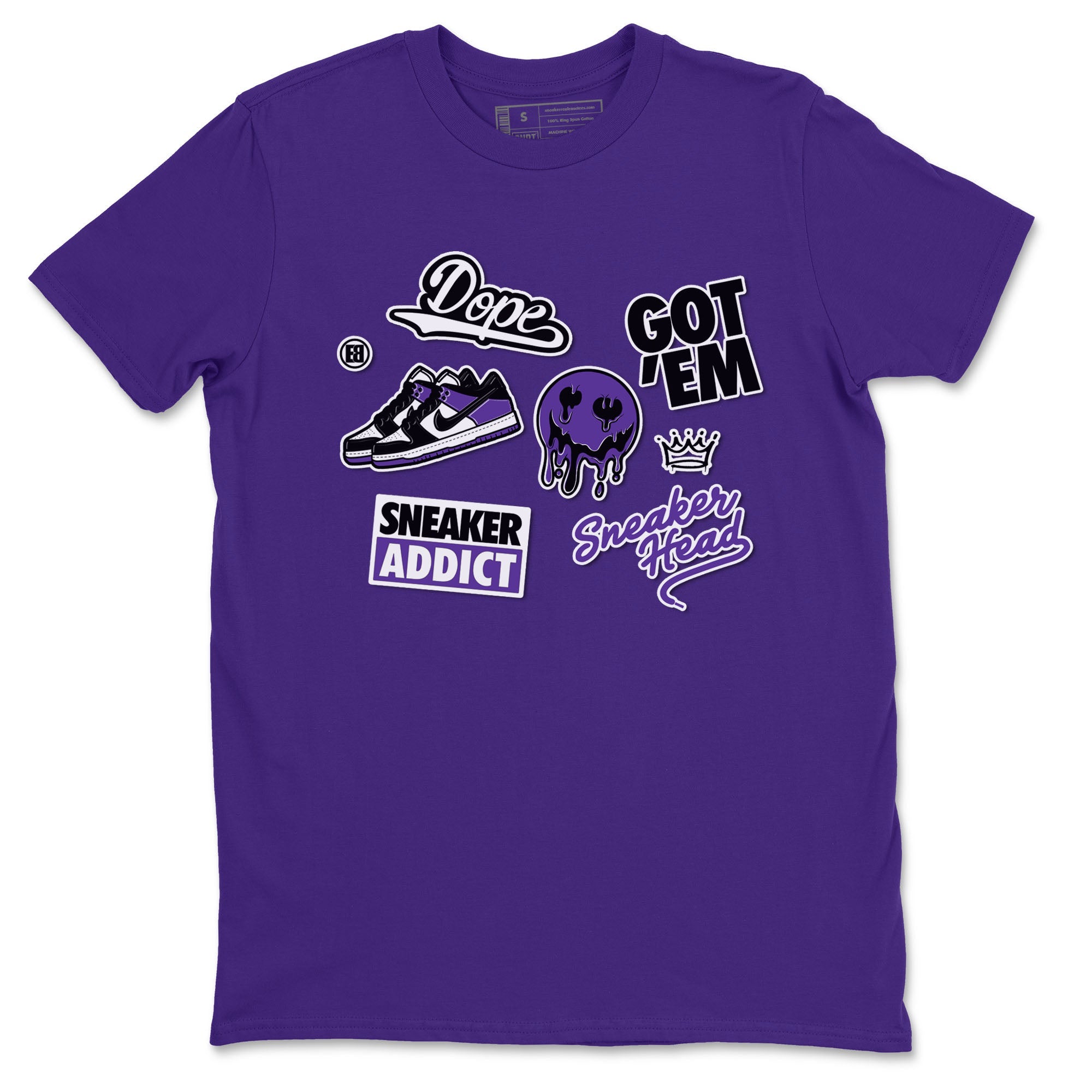 Sneakerhead Sticker sneaker match tees to Court Purple Dunks street fashion brand for shirts to match Jordans Drip Gear Zone Dunk Low Court Purple unisex t-shirt Purple 2 unisex shirt