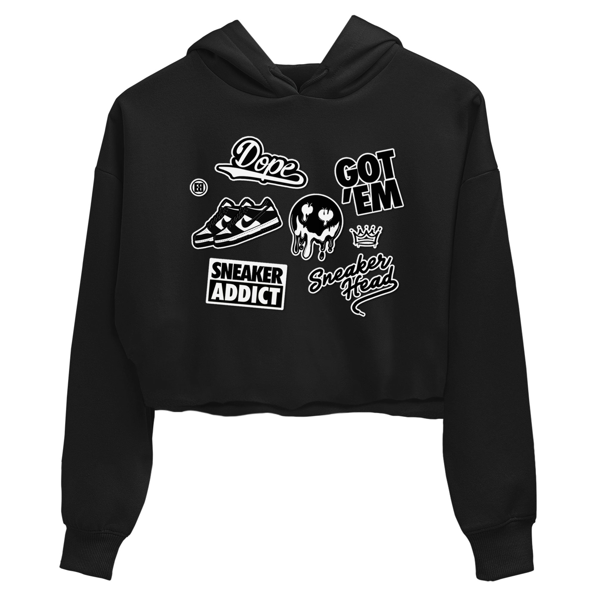 Dunk Low Panda shirt to match jordans Sneakerhead Sticker sneaker tees Dunk Panda Drip Gear Zone Black 2 women's crop tee