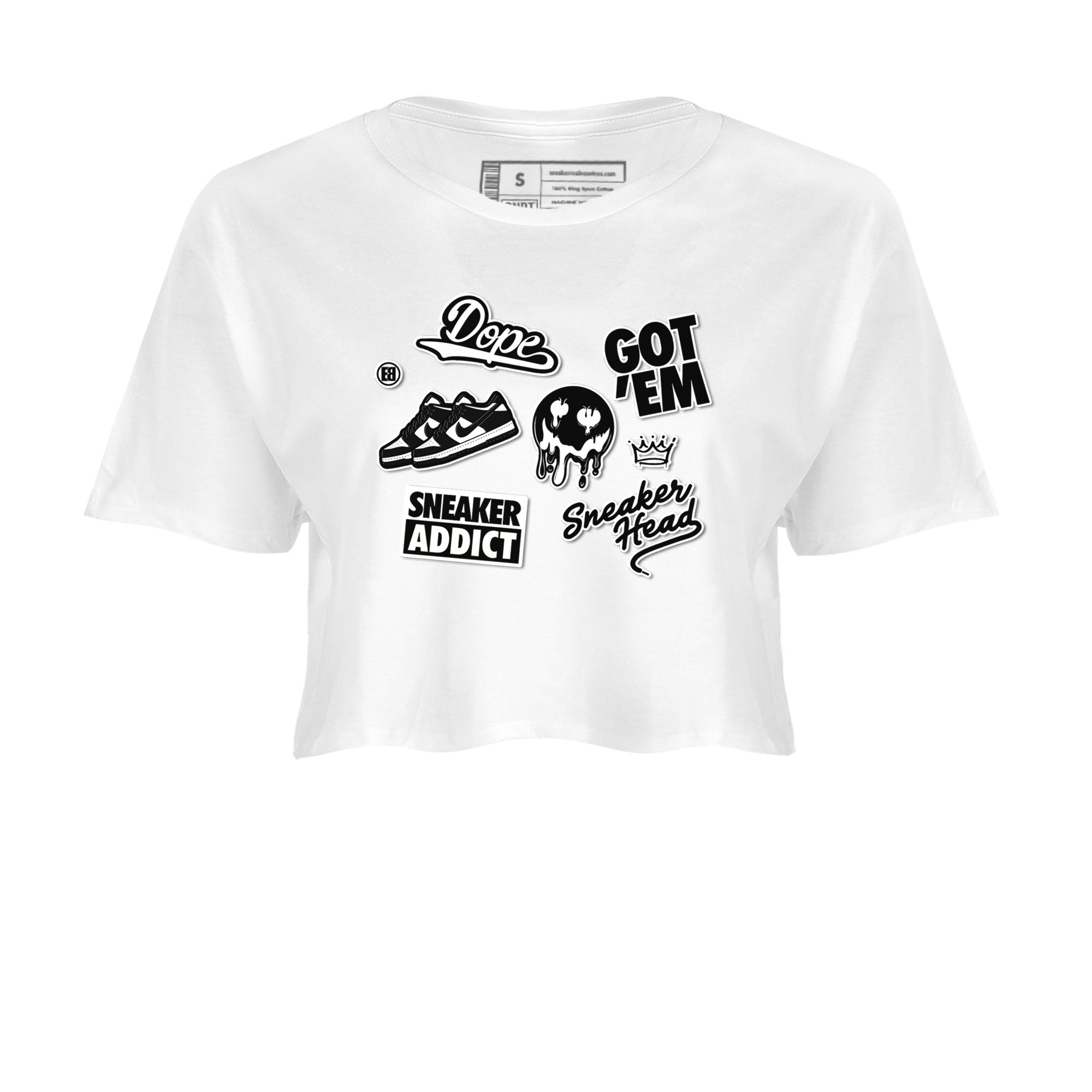 Dunk Low Panda shirt to match jordans Sneakerhead Sticker sneaker tees Dunk Panda Drip Gear Zone White 2 women's crop tee
