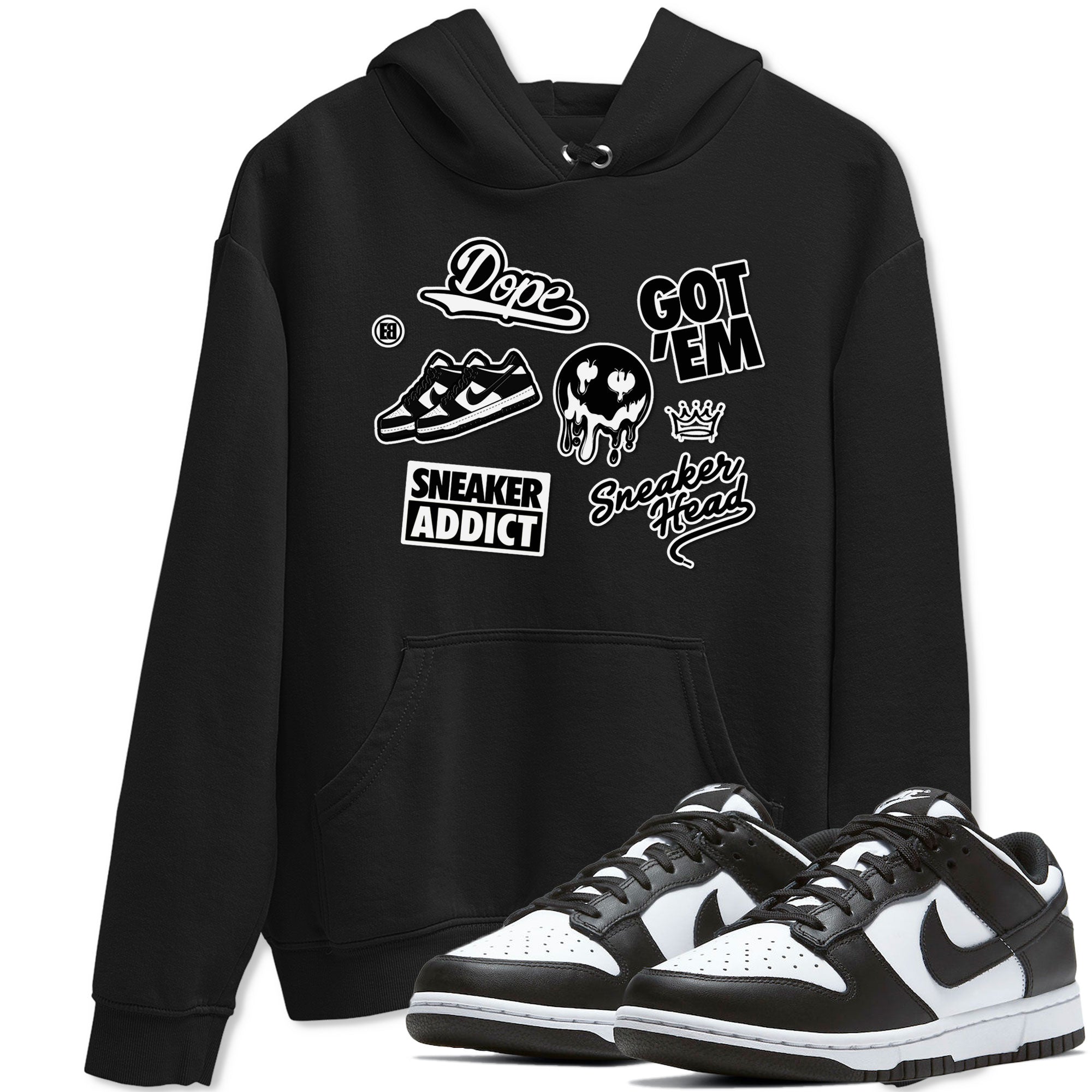 Dunk Low Panda shirt to match jordans Sneakerhead Sticker sneaker tees Dunk Panda Drip Gear Zone unisex cotton Black 1 crew neck shirt